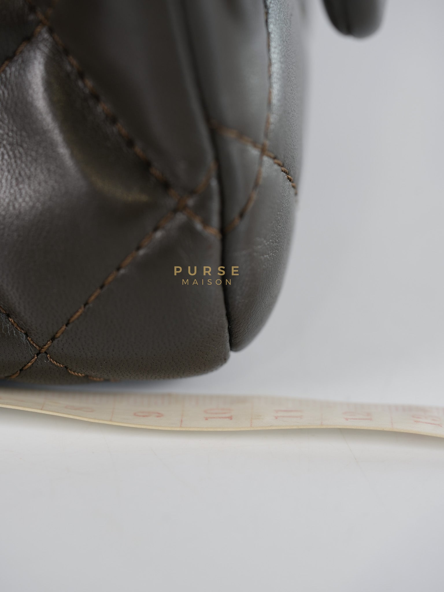 Reissue 2.55 Jumbo Bag in Charcoal Green Lambskin Leather & Gold Hardware Series 13 | Purse Maison Luxury Bags Shop