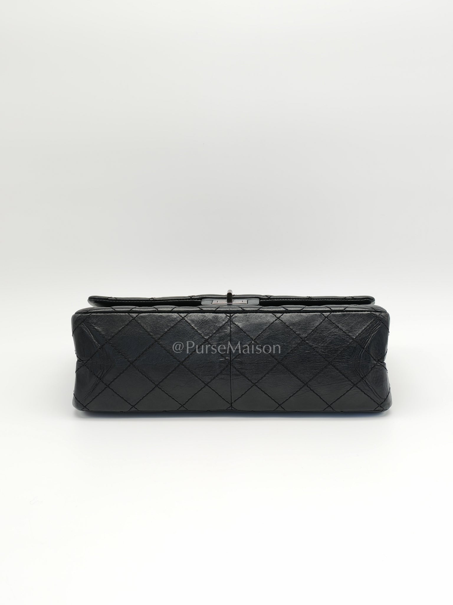 Reissue 2.55 Medium Distressed Calfskin Leather in Ruthenium Hardware Series 15 | Purse Maison Luxury Bags Shop