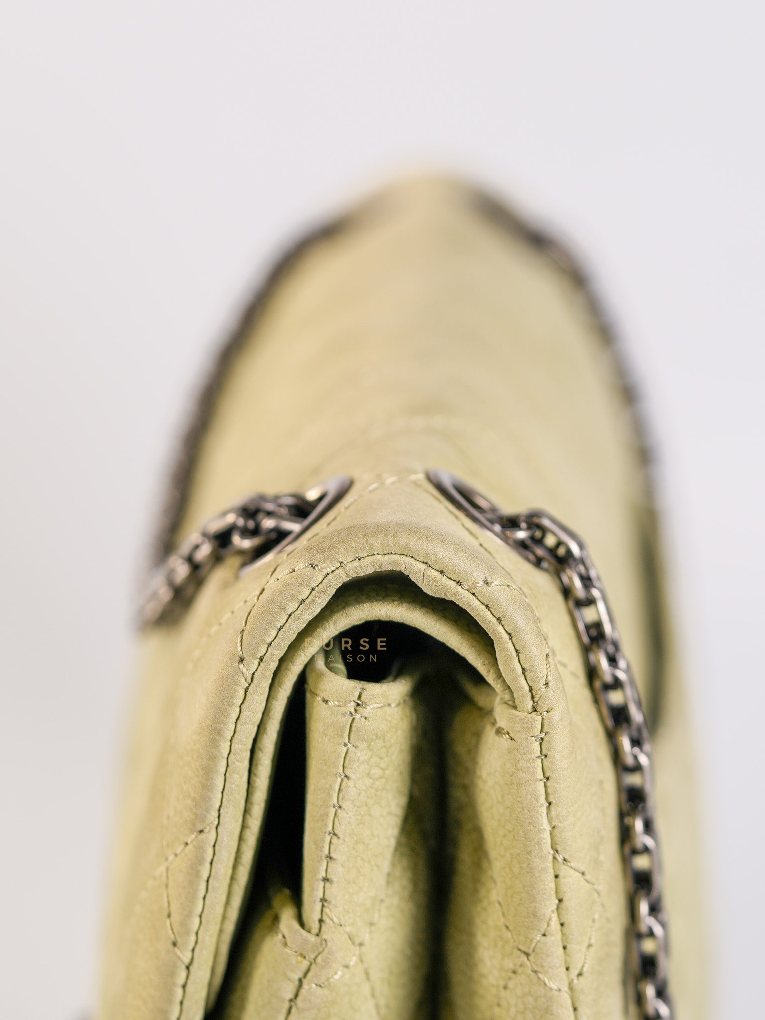 Reissue 2.55 Medium Pistachio Suede Leather Ruthenium Hardware Series 17 | Purse Maison Luxury Bags Shop