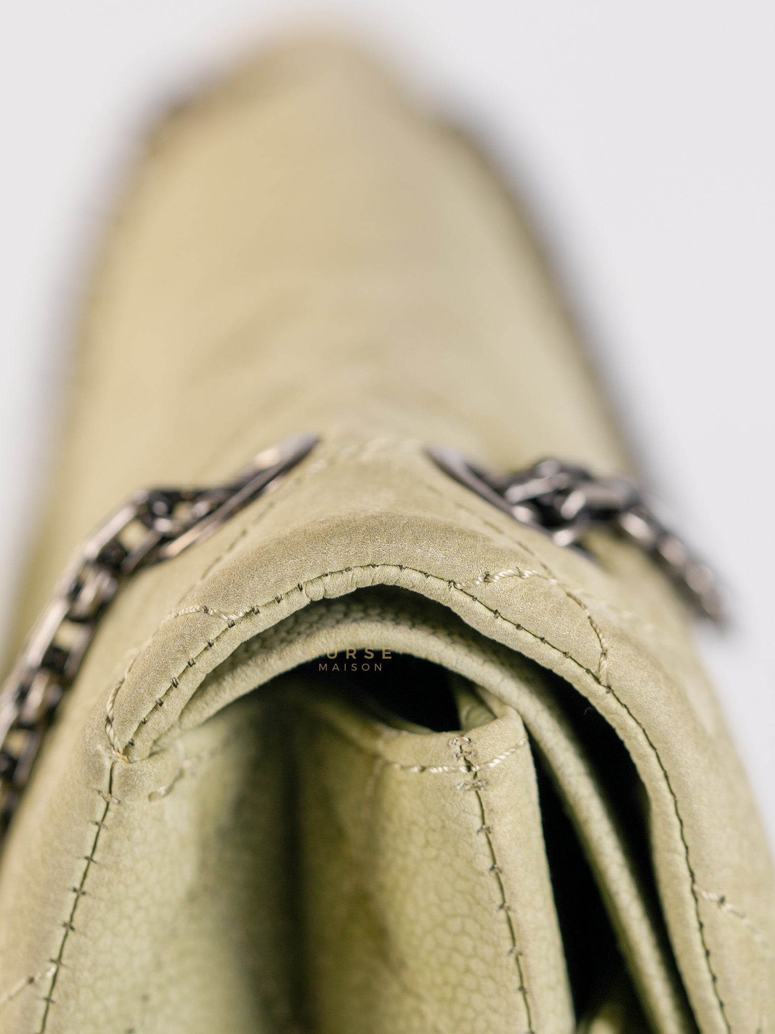 Reissue 2.55 Medium Pistachio Suede Leather Ruthenium Hardware Series 17 | Purse Maison Luxury Bags Shop