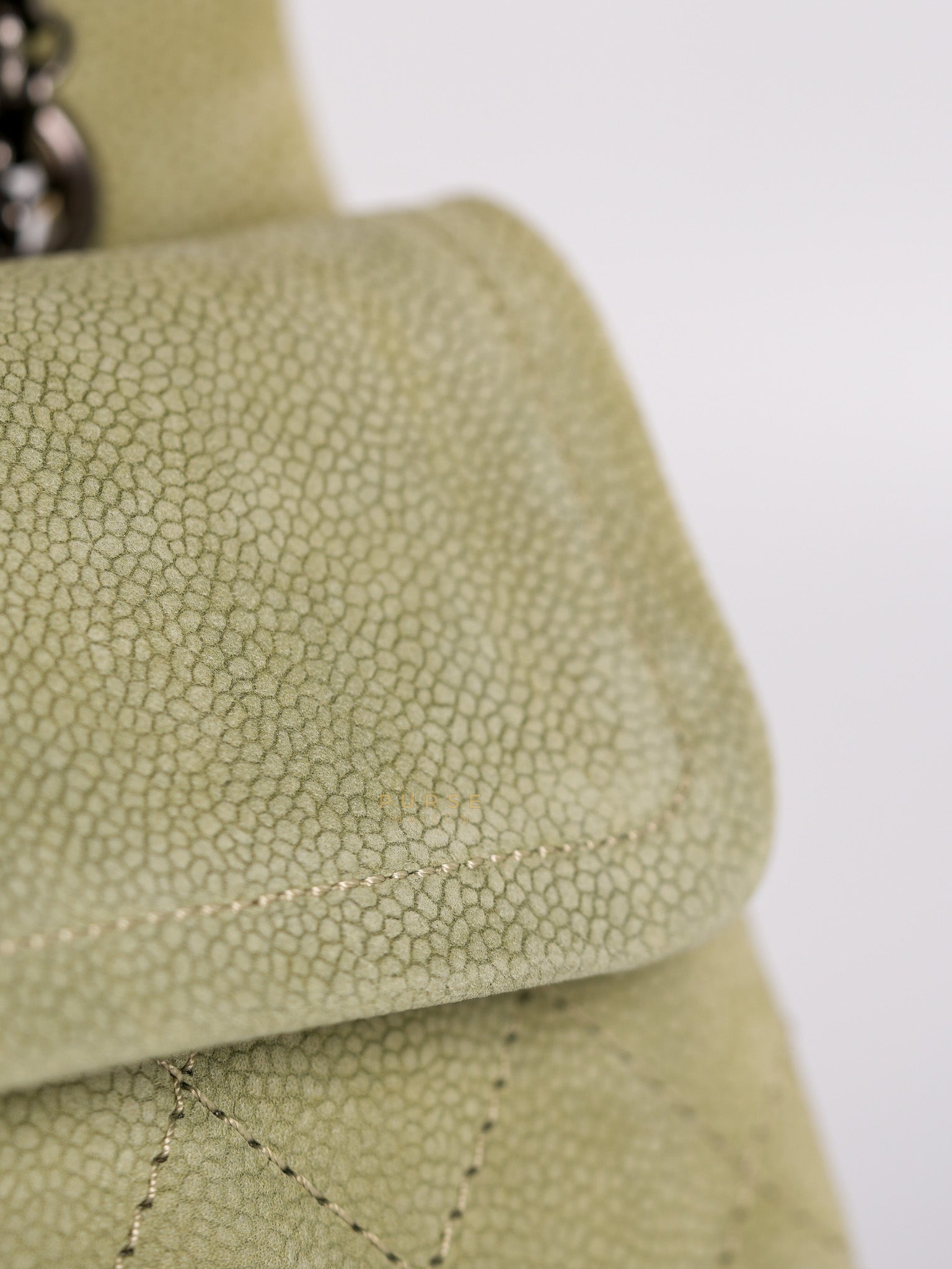 Reissue 2.55 Medium Pistachio Suede Leather Ruthenium Hardware Series 17 | Purse Maison Luxury Bags Shop