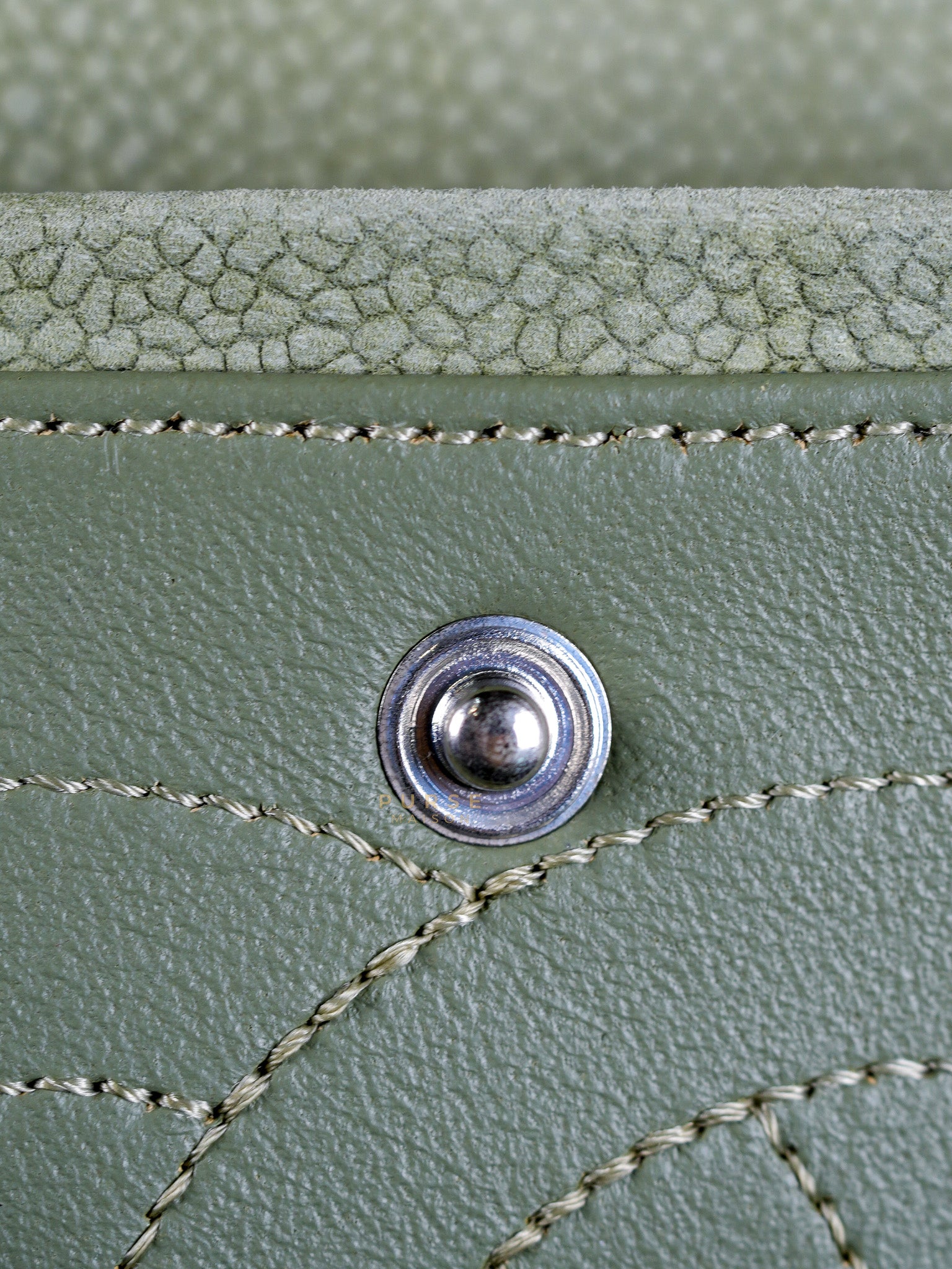 Reissue 2.55 Medium Pistachio Suede Leather Ruthenium Hardware Series 17 | Purse Maison Luxury Bags Shop