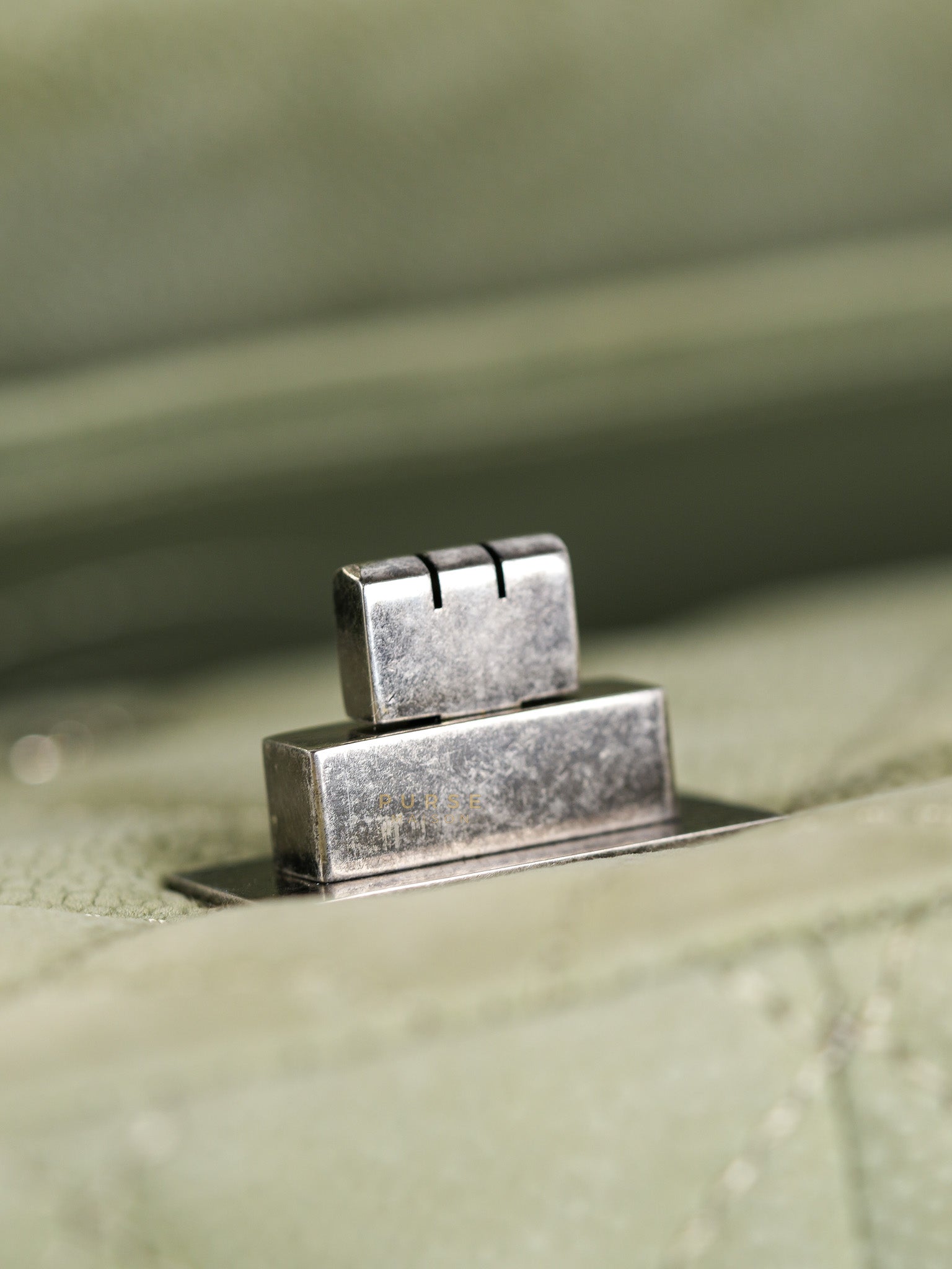 Reissue 2.55 Medium Pistachio Suede Leather Ruthenium Hardware Series 17 | Purse Maison Luxury Bags Shop