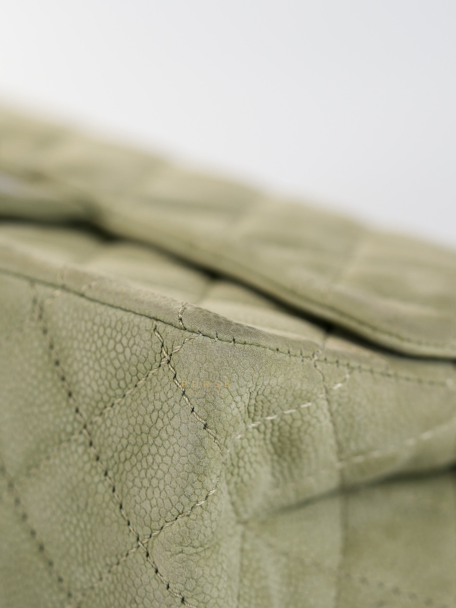 Reissue 2.55 Medium Pistachio Suede Leather Ruthenium Hardware Series 17 | Purse Maison Luxury Bags Shop