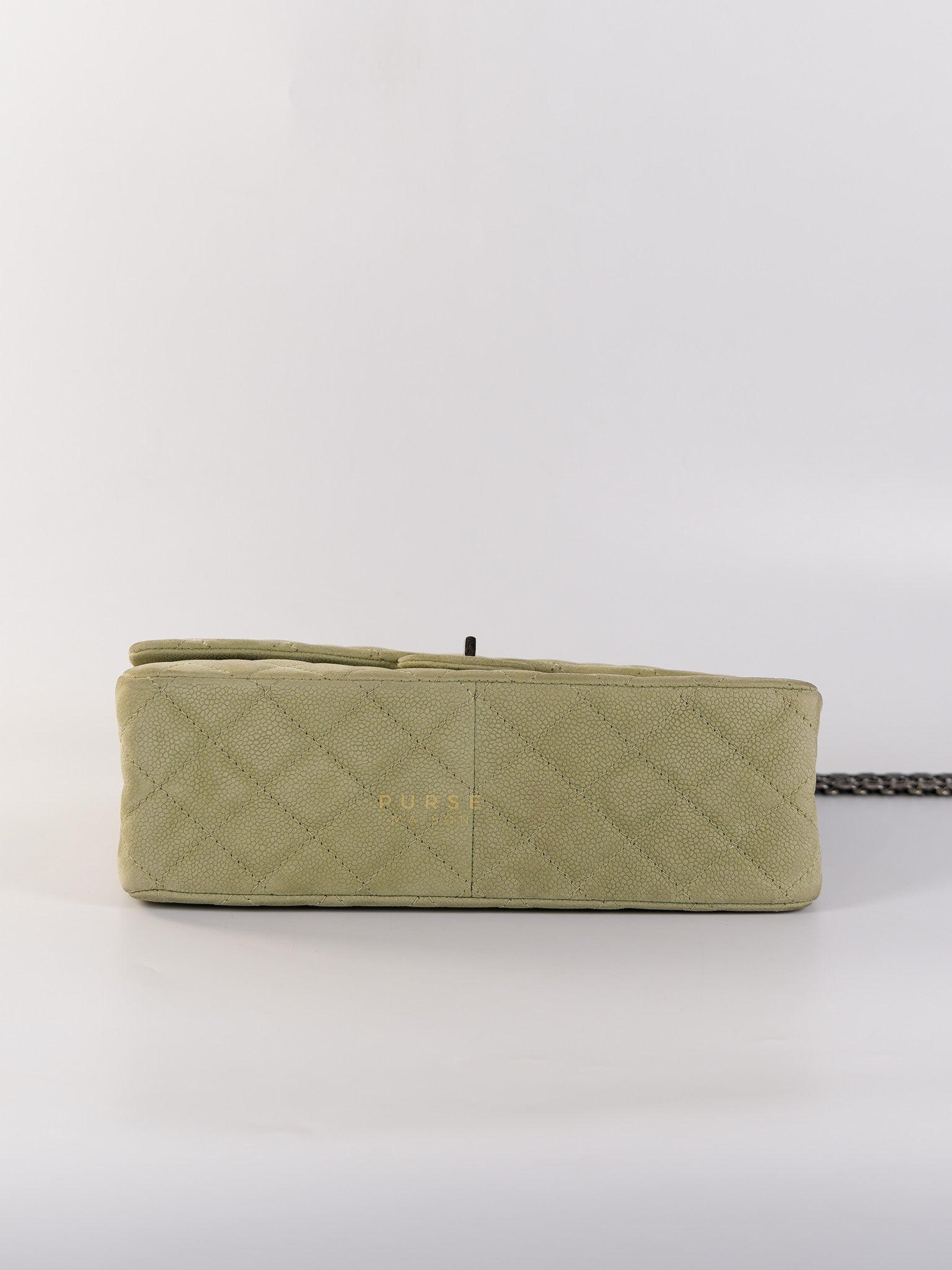 Reissue 2.55 Medium Pistachio Suede Leather Ruthenium Hardware Series 17 | Purse Maison Luxury Bags Shop