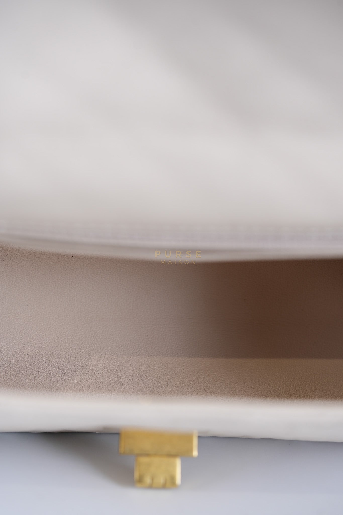 Reissue 2.55 Single Flap Mini in Beige Calfskin Distressed Leather Aged Gold Hardware (Microchip) | Purse Maison Luxury Bags Shop