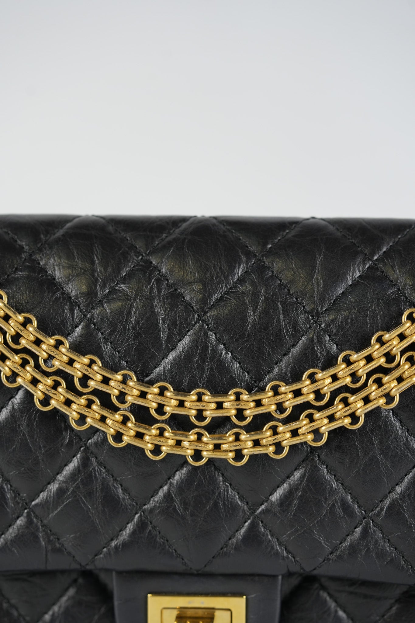 Reissue 2.55 Size 226 (Medium) in Black Quilted Calfskin Leather & Gold Hardware Series 21 | Purse Maison Luxury Bags Shop