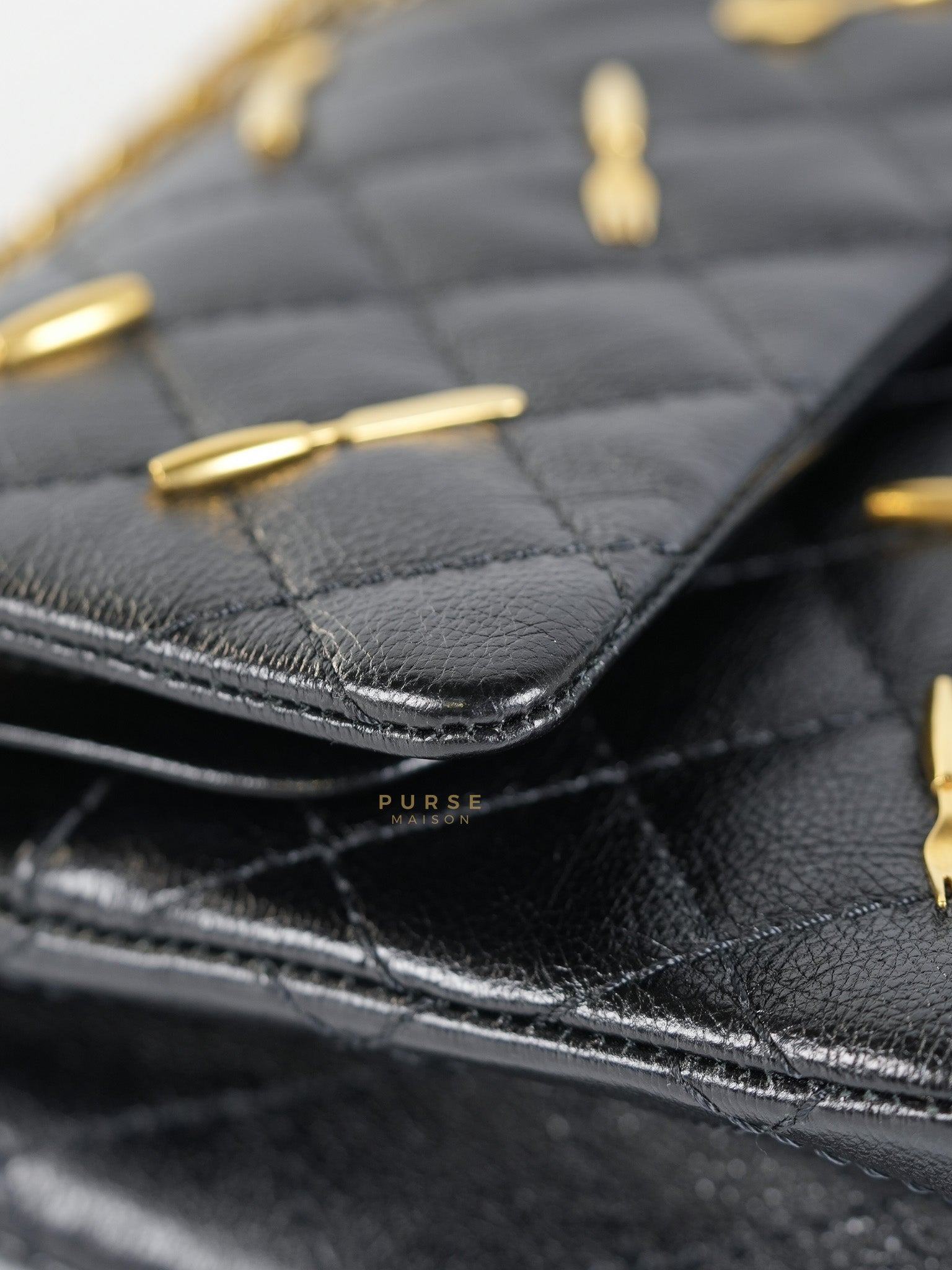 Reissue 2.55 Small Spoon Charms Brasserie Calfskin Leather in Aged Gold Hardware Series 21 | Purse Maison Luxury Bags Shop