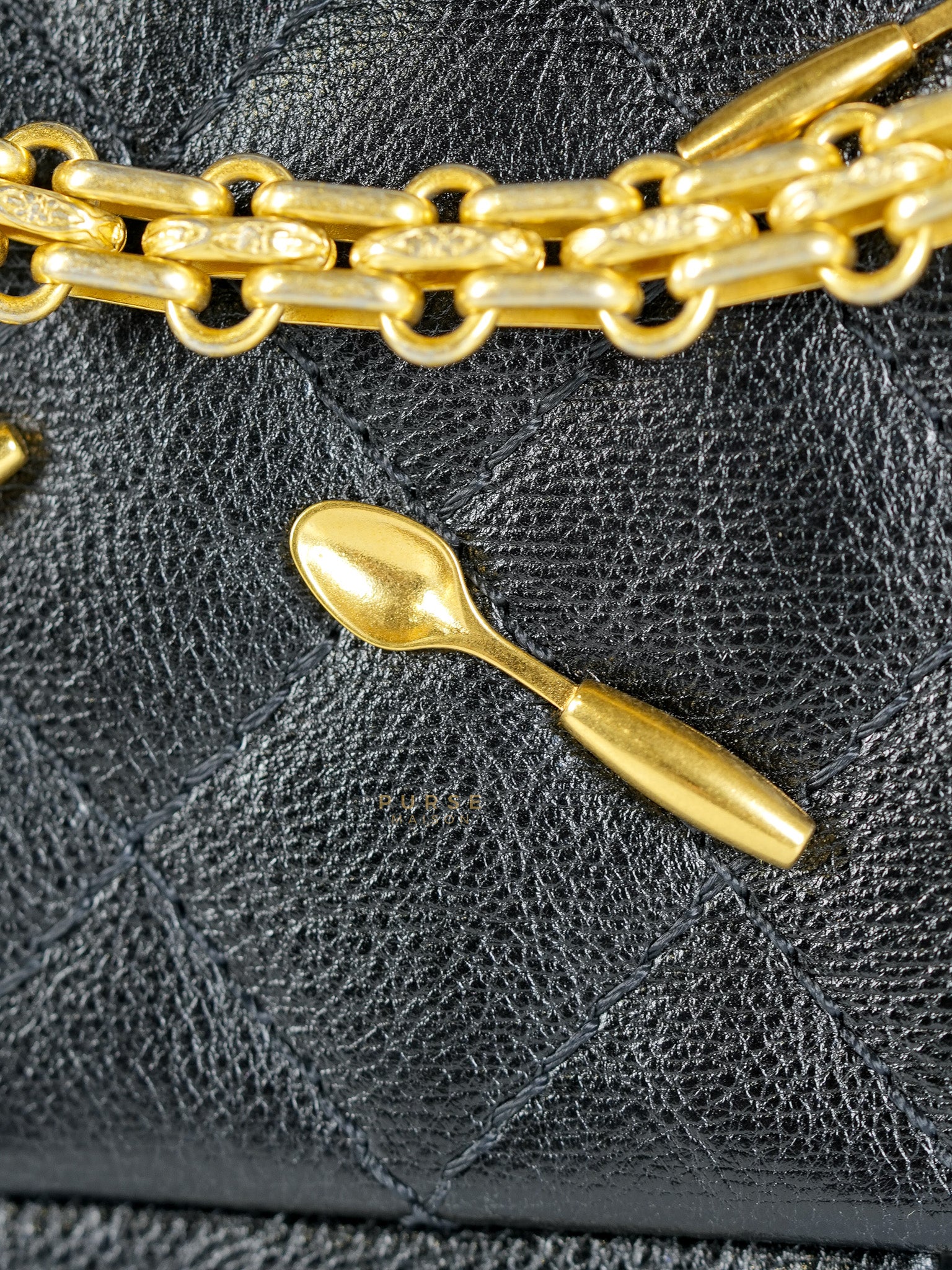 Reissue 2.55 Small Spoon Charms Brasserie Calfskin Leather in Aged Gold Hardware Series 21 | Purse Maison Luxury Bags Shop