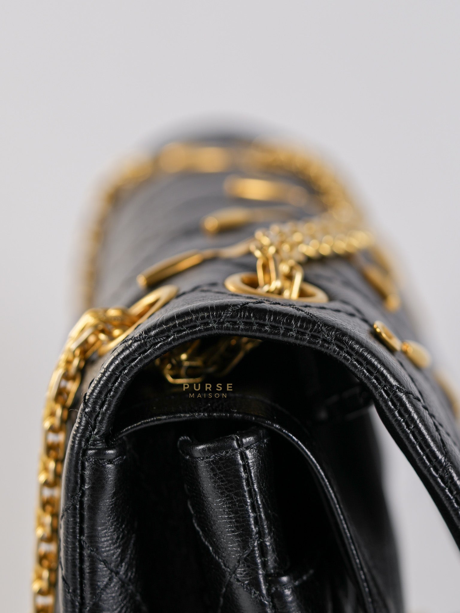 Reissue 2.55 Small Spoon Charms Brasserie Calfskin Leather in Aged Gold Hardware Series 21 | Purse Maison Luxury Bags Shop