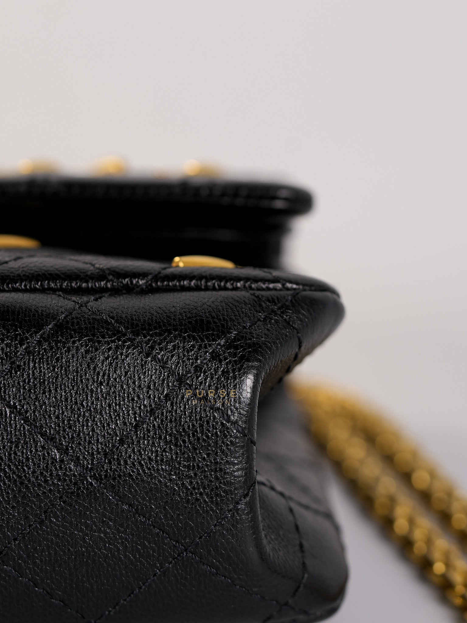 Reissue 2.55 Small Spoon Charms Brasserie Calfskin Leather in Aged Gold Hardware Series 21 | Purse Maison Luxury Bags Shop