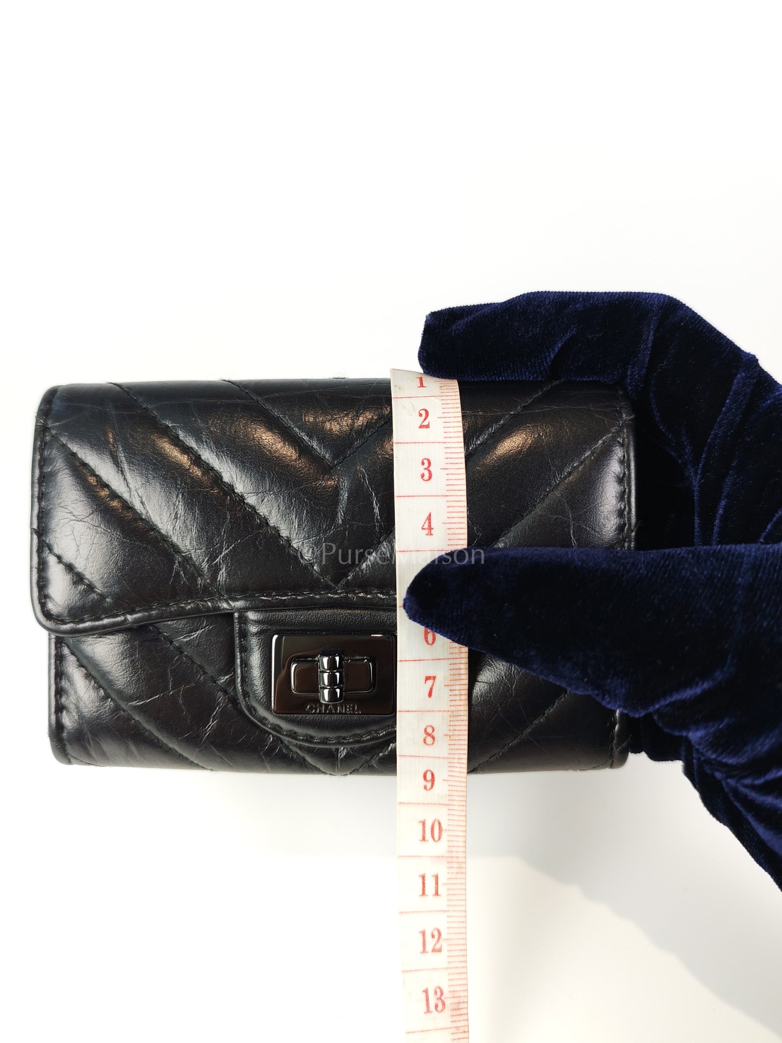 Reissue Flap Card Holder So Black in Distressed Calfskin Leather Series 24 | Purse Maison Luxury Bags Shop