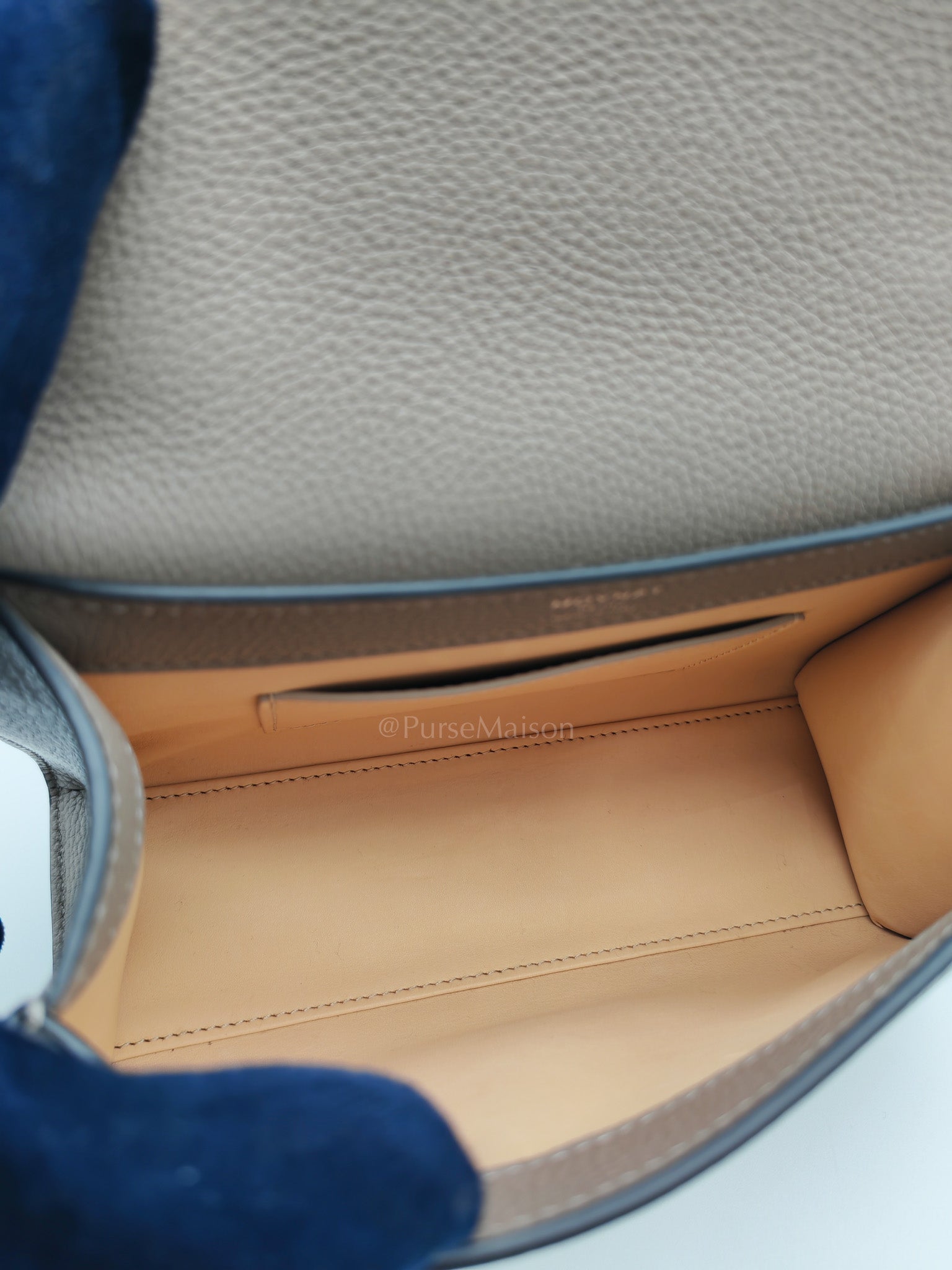Rejane BB Hand Bag in Taupe Taurillon Calfskin Leather & Silver Hardware | Purse Maison Luxury Bags Shop