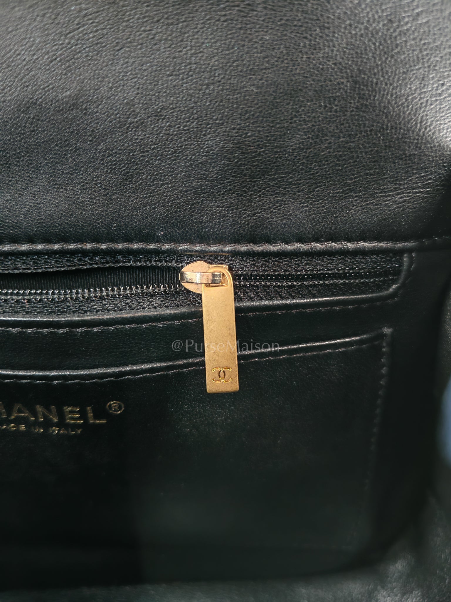 Reverse Chevron Quilted Top Handle Flap Bag in Lambskin Leather and Aged Gold Hardware Series 24 | Purse Maison Luxury Bags Shop