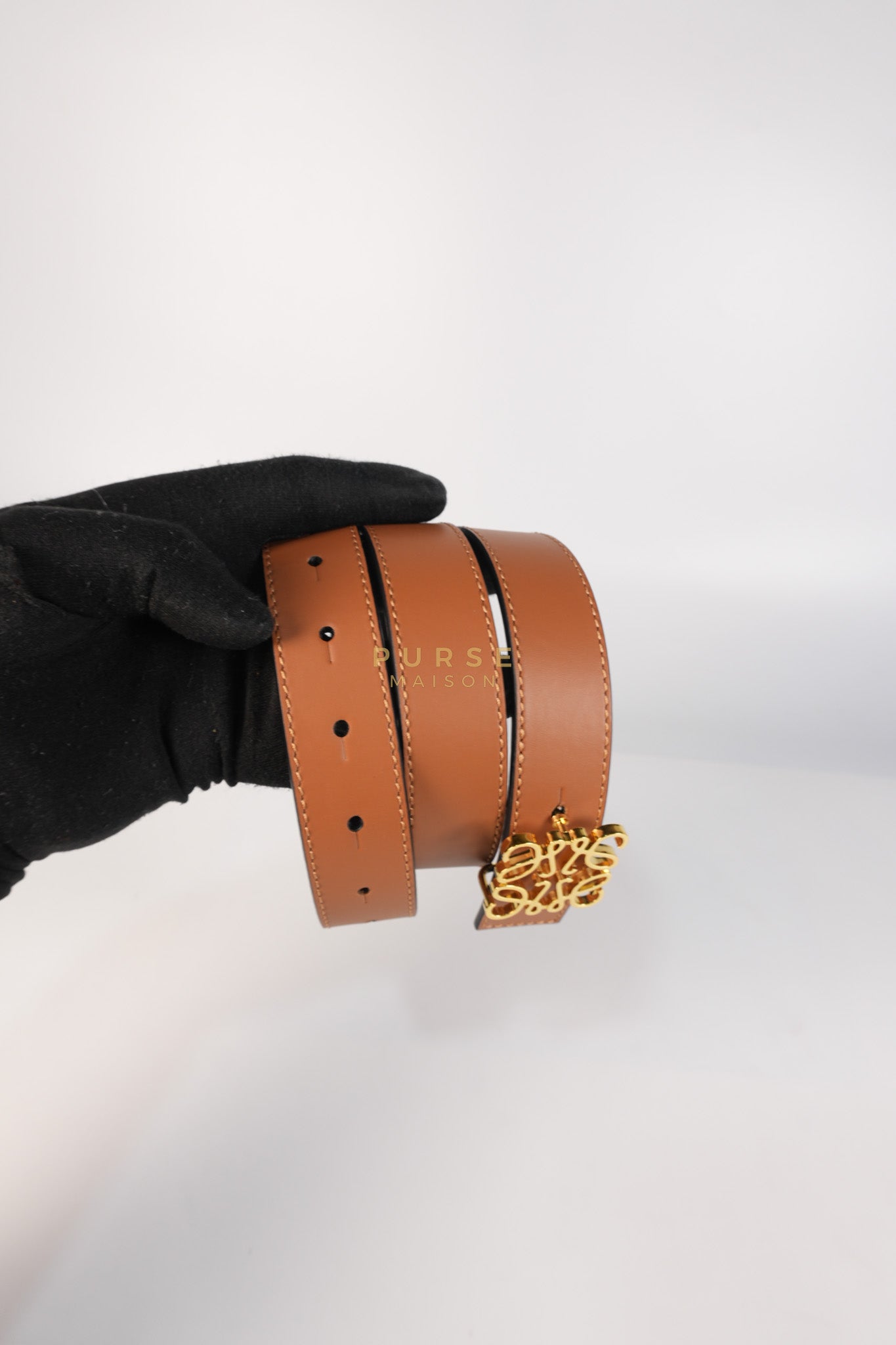 Reversible Anagram Belt in Black/Tan Leather Size 75 | Purse Maison Luxury Bags Shop