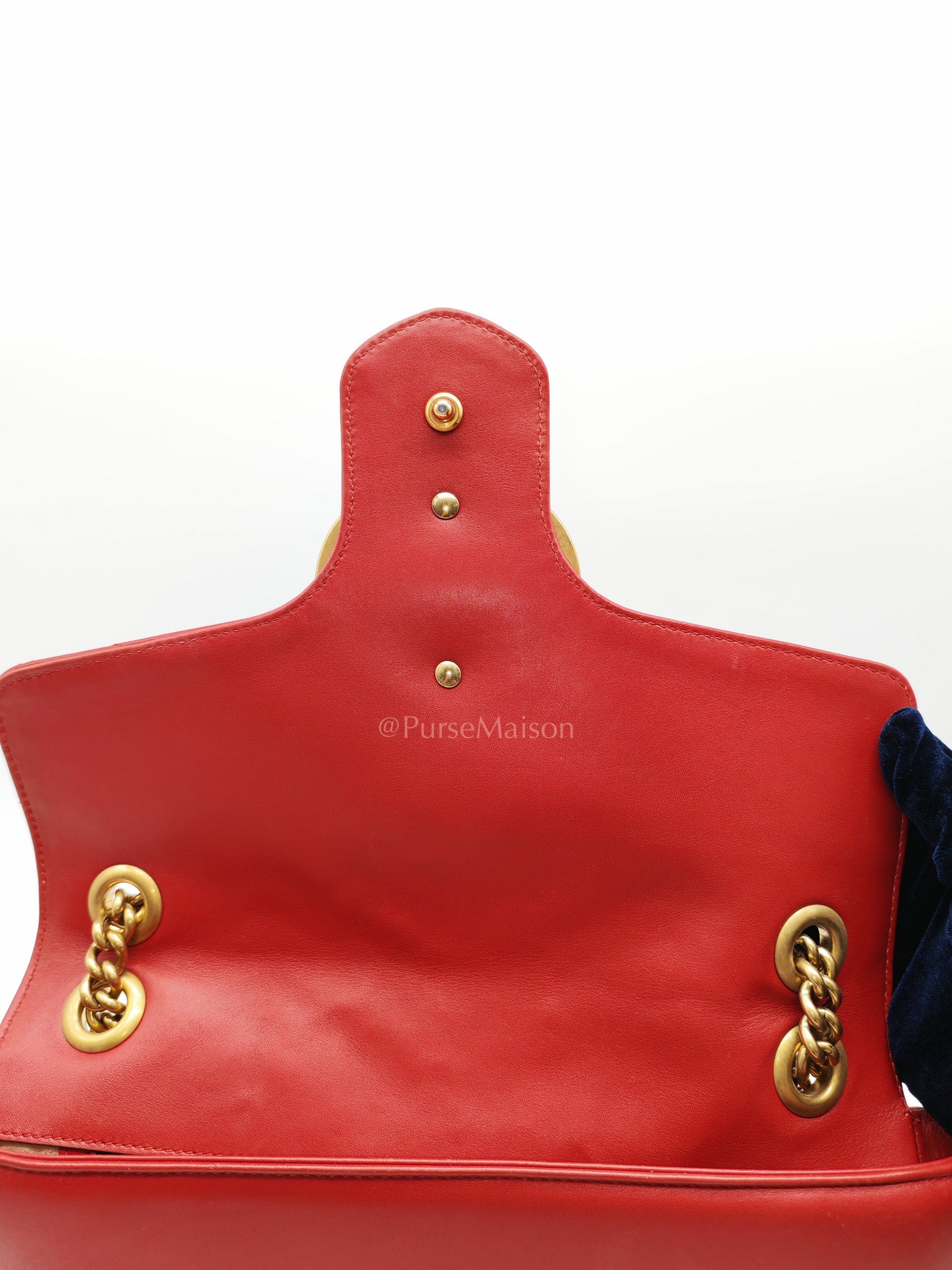 Marmont Medium in Hibiscus Red Calfskin Leather Shoulder Bag