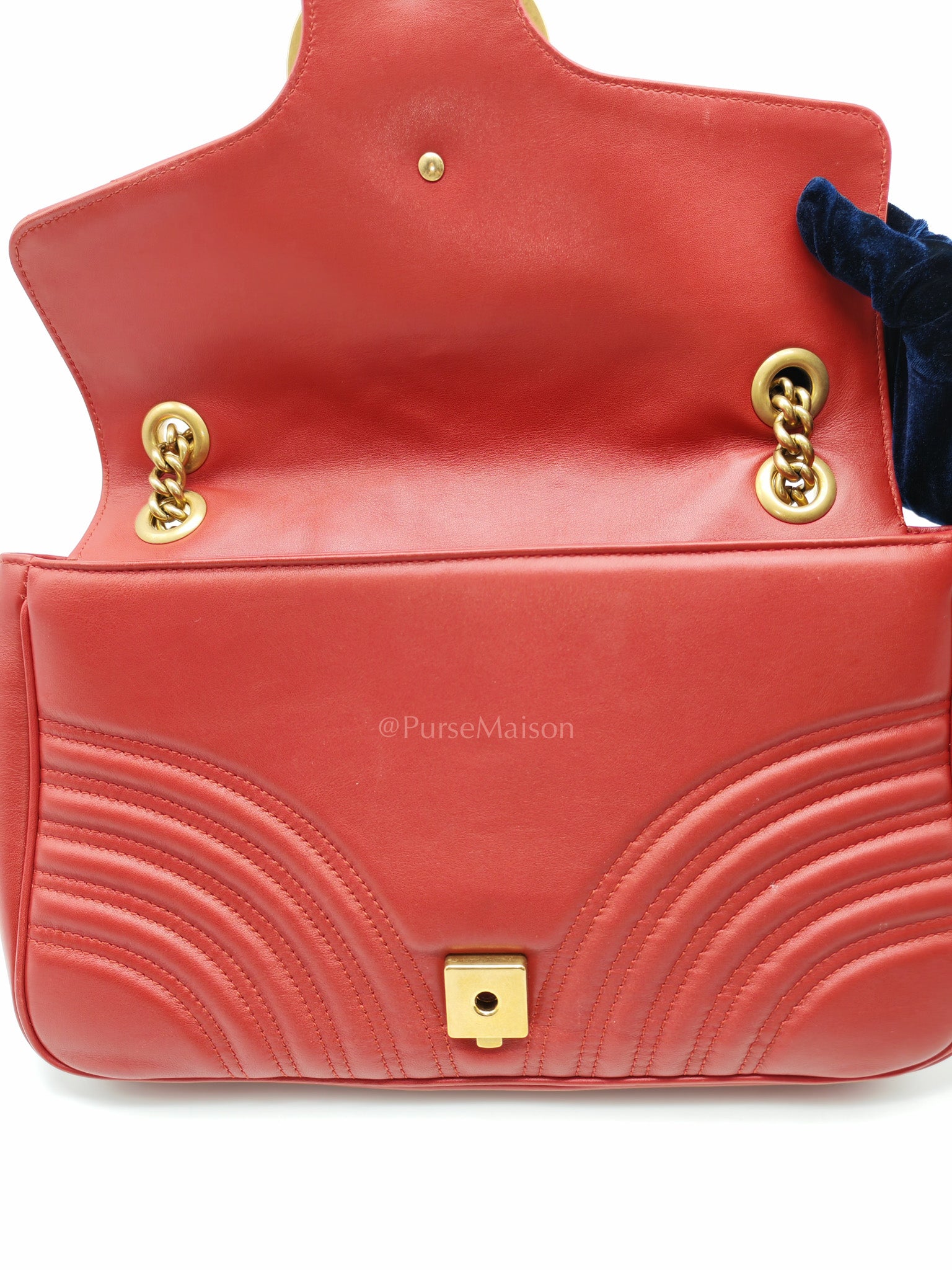 Marmont Medium in Hibiscus Red Calfskin Leather Shoulder Bag