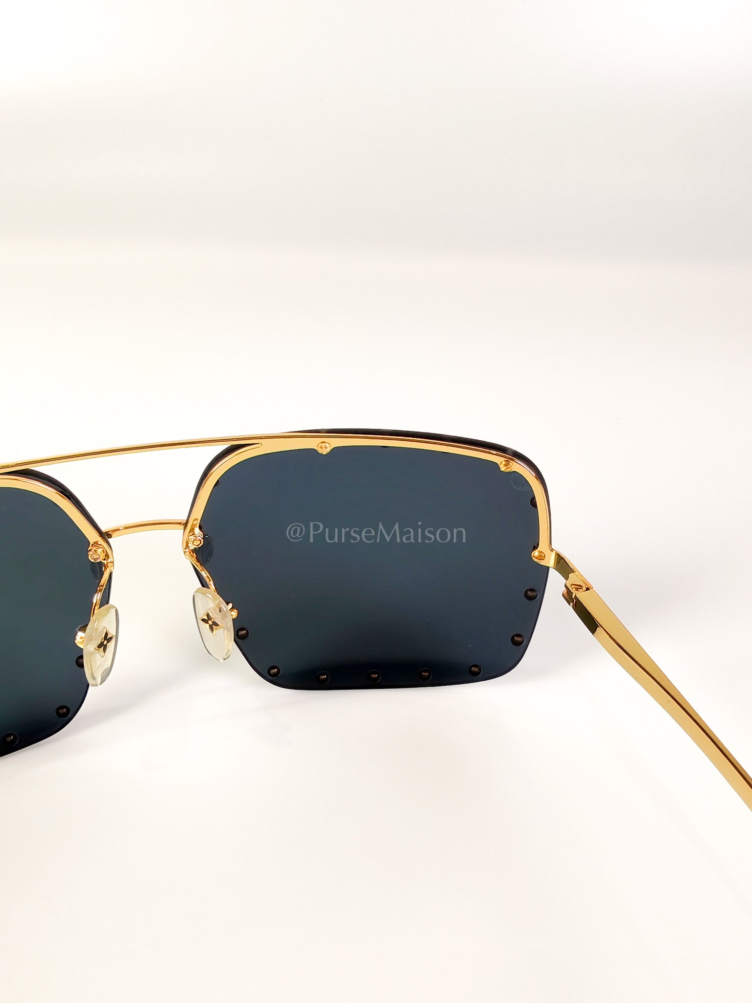 RG01280The Party Square Sunglasses in Black Studded Lens and Metal Frame | Purse Maison Luxury Bags Shop