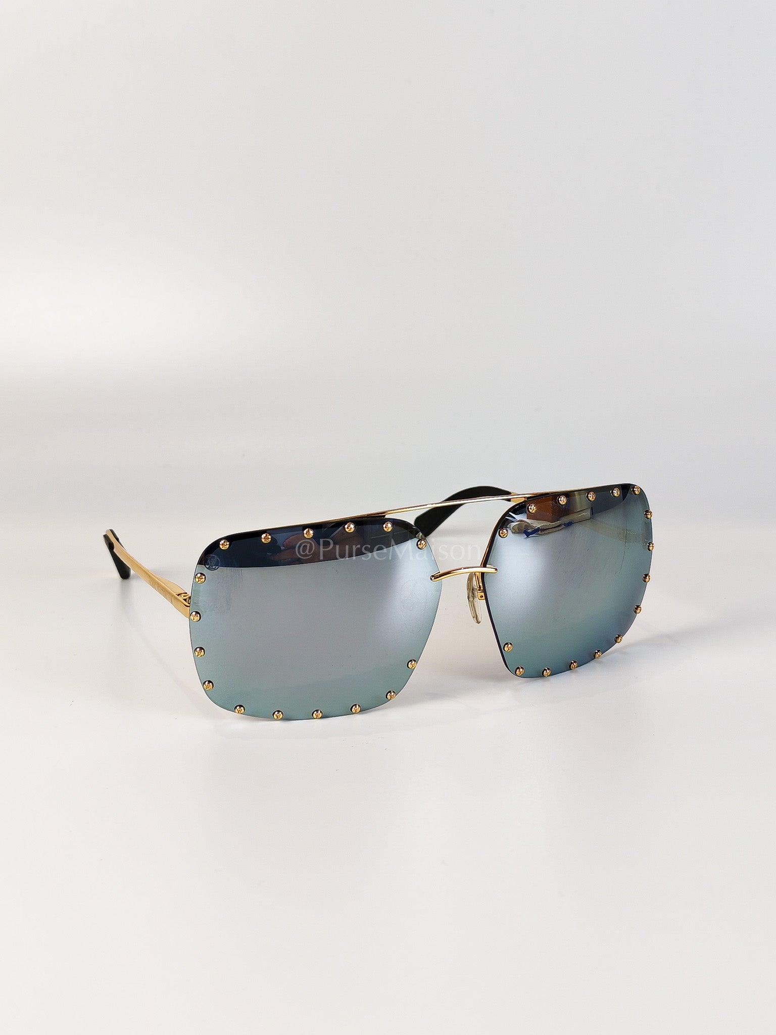 RG01280The Party Square Sunglasses in Black Studded Lens and Metal Frame | Purse Maison Luxury Bags Shop