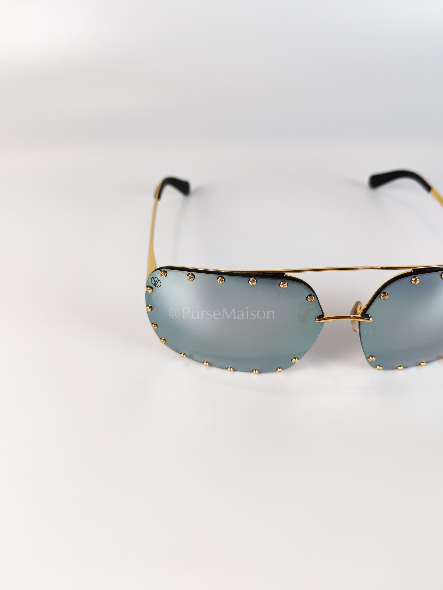 RG01280The Party Square Sunglasses in Black Studded Lens and Metal Frame | Purse Maison Luxury Bags Shop