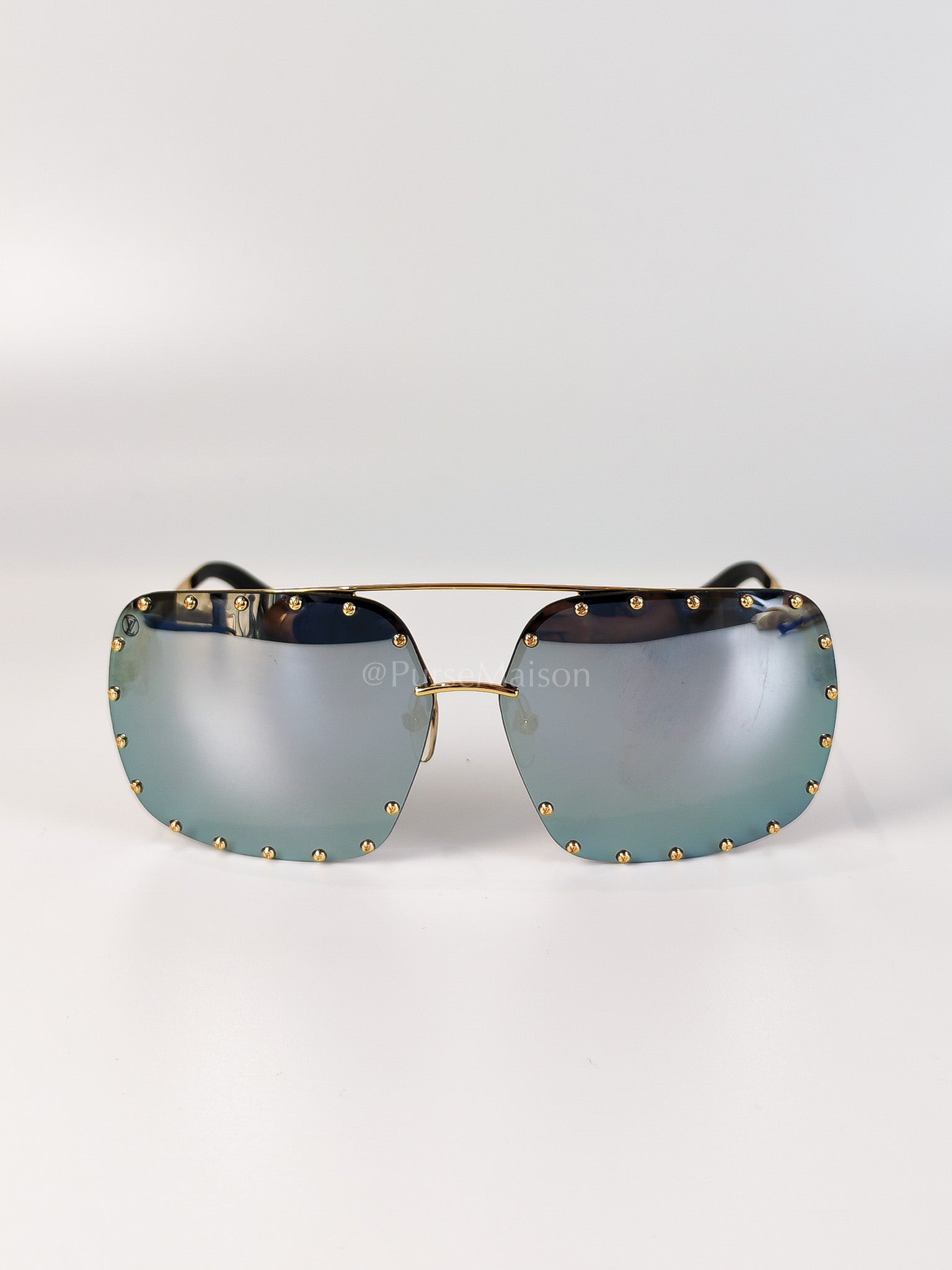 RG01280The Party Square Sunglasses in Black Studded Lens and Metal Frame | Purse Maison Luxury Bags Shop
