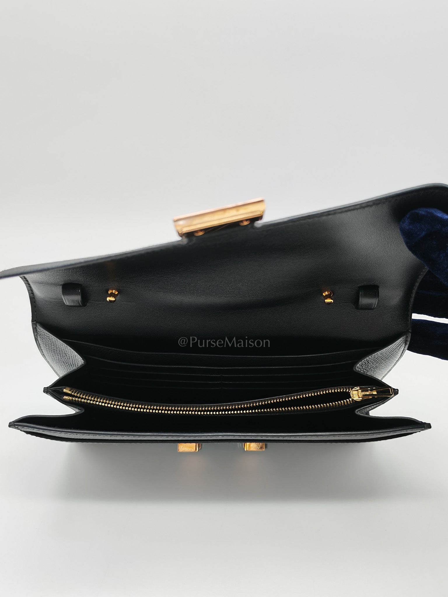Constance To Go in Black Epsom Leather & Rose Gold Hardware Stamp W(2024)