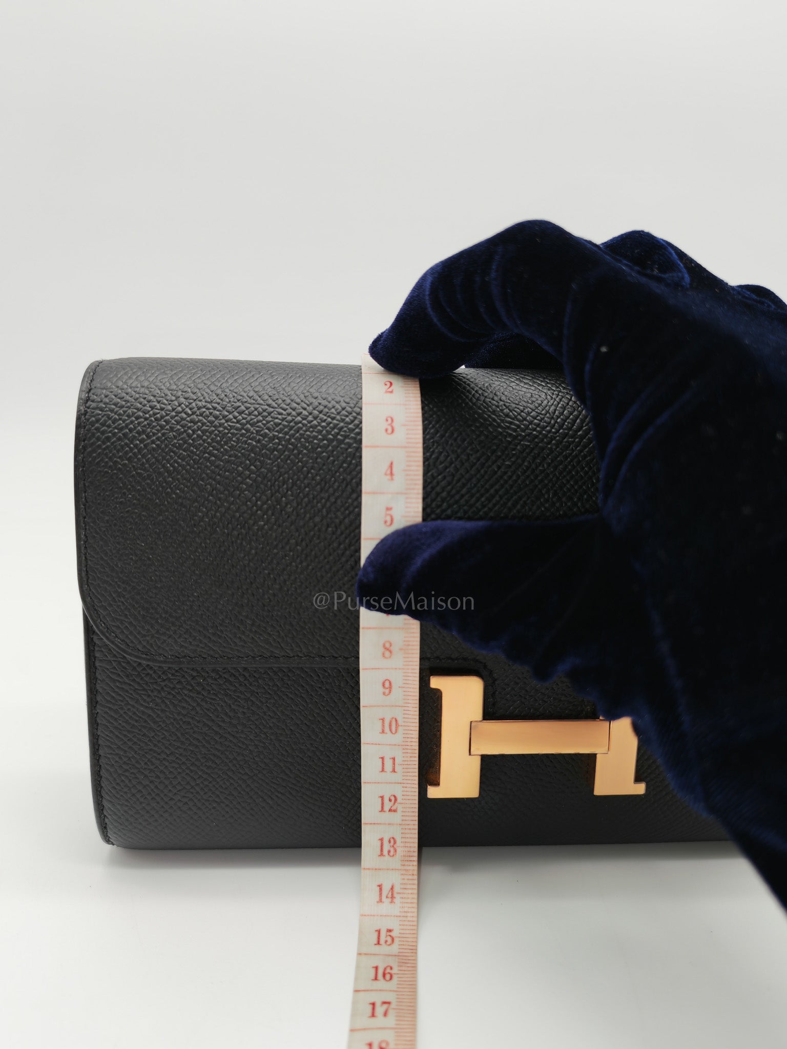 Constance To Go in Black Epsom Leather & Rose Gold Hardware Stamp W(2024)