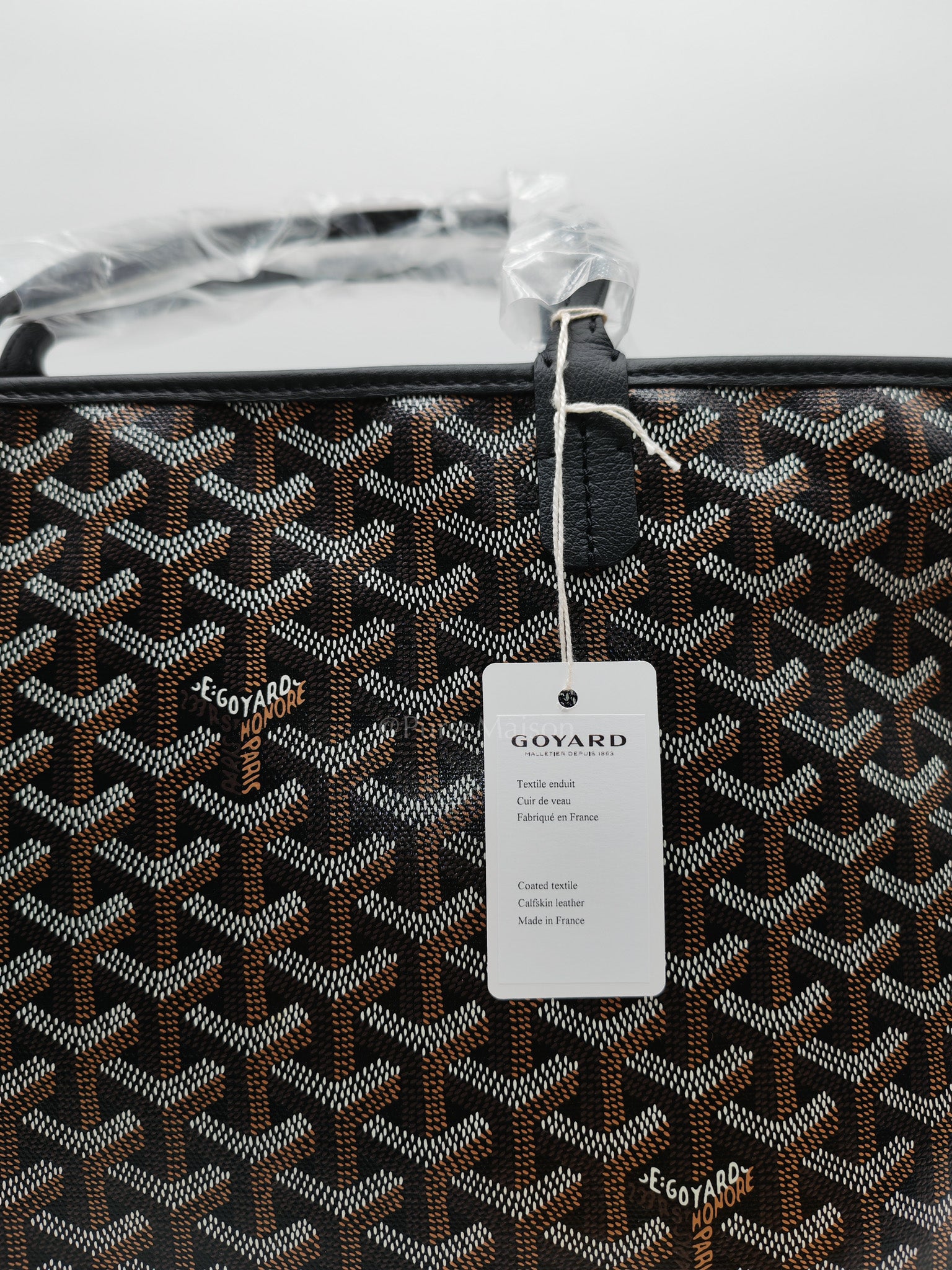 Artois PM Tote Bag in Black Goyardine Canvas