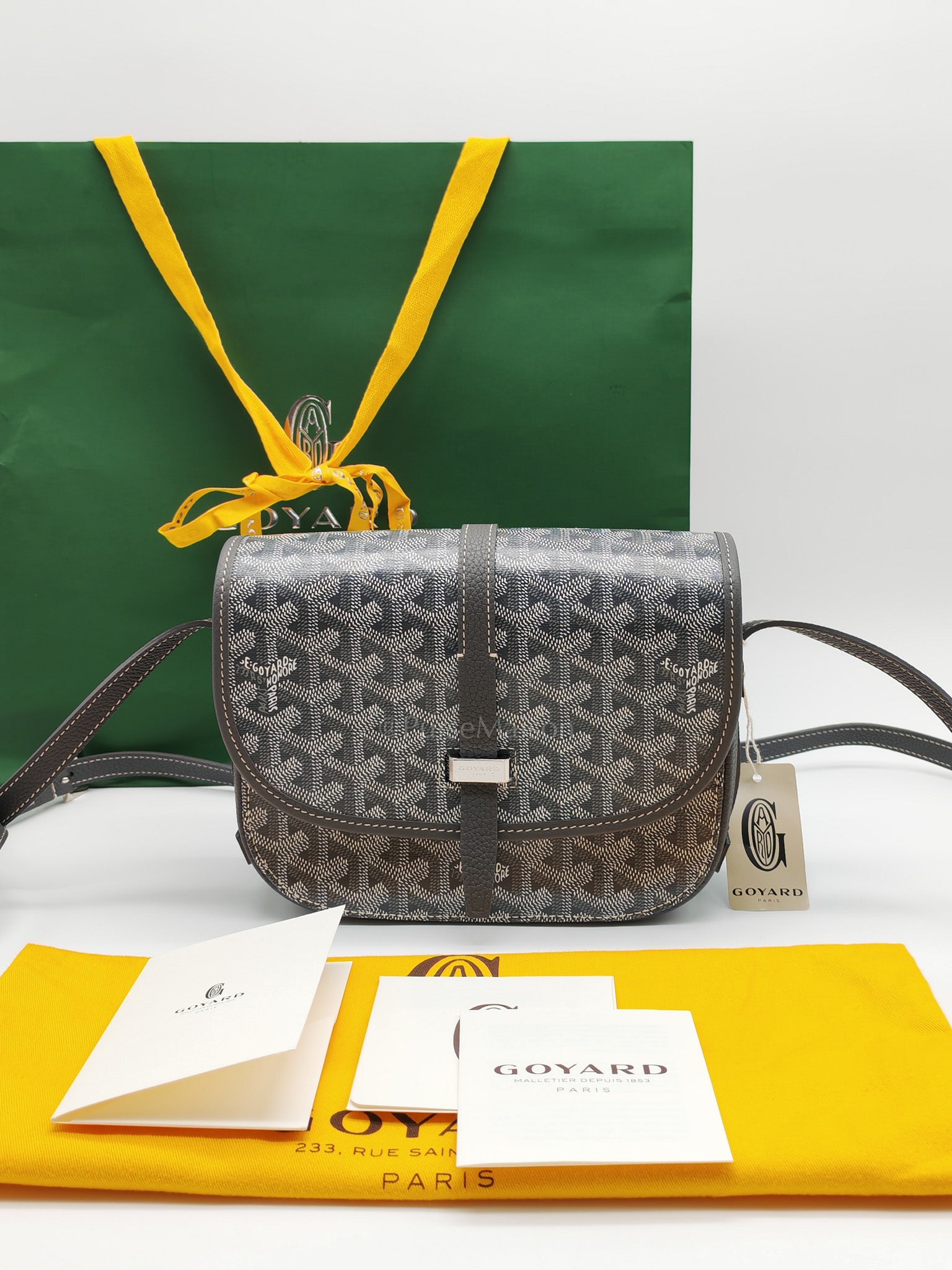 Belvedere Crossbody Bag PM in Gray Goyardine Canvas