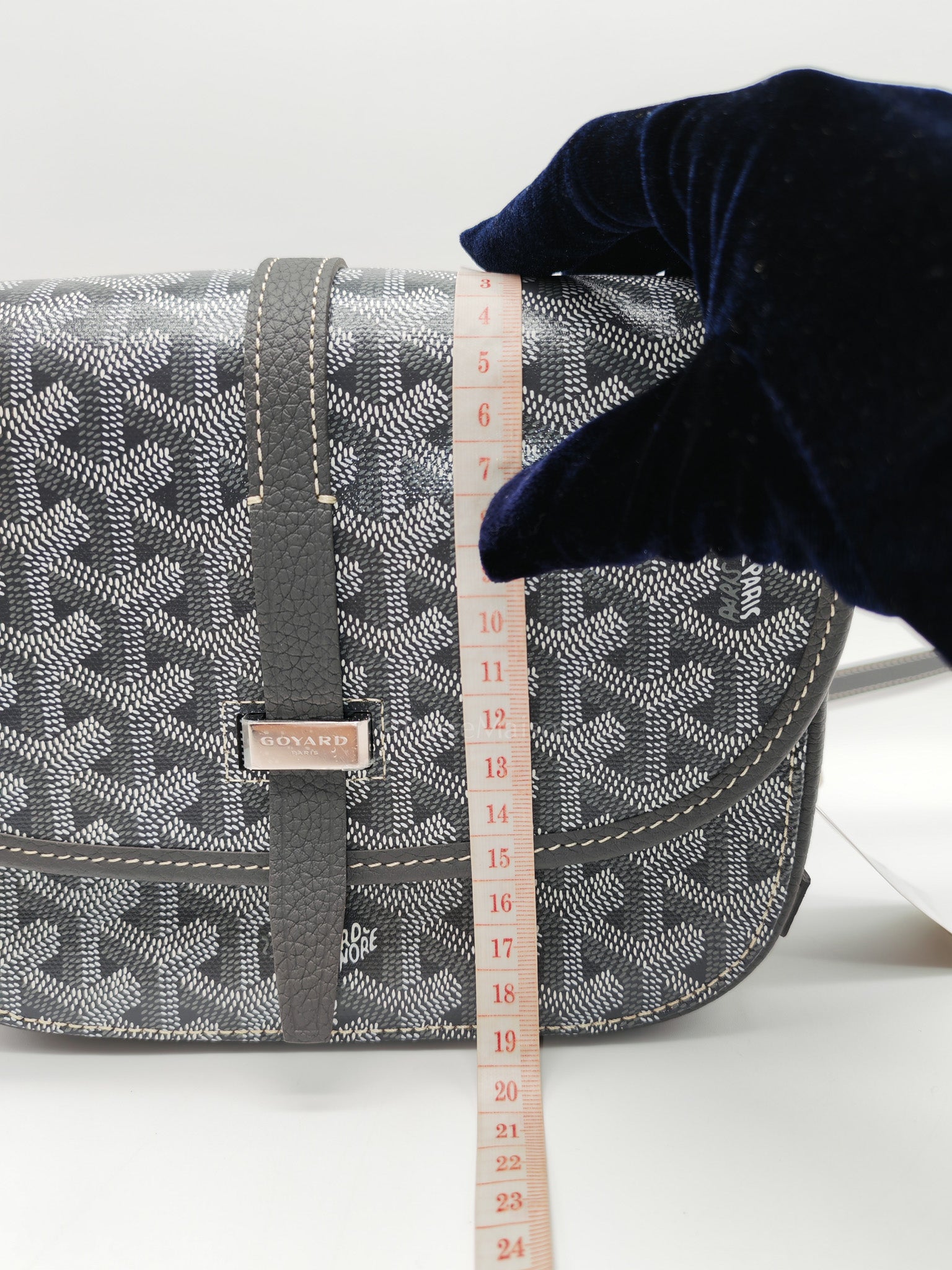 Belvedere Crossbody Bag PM in Gray Goyardine Canvas