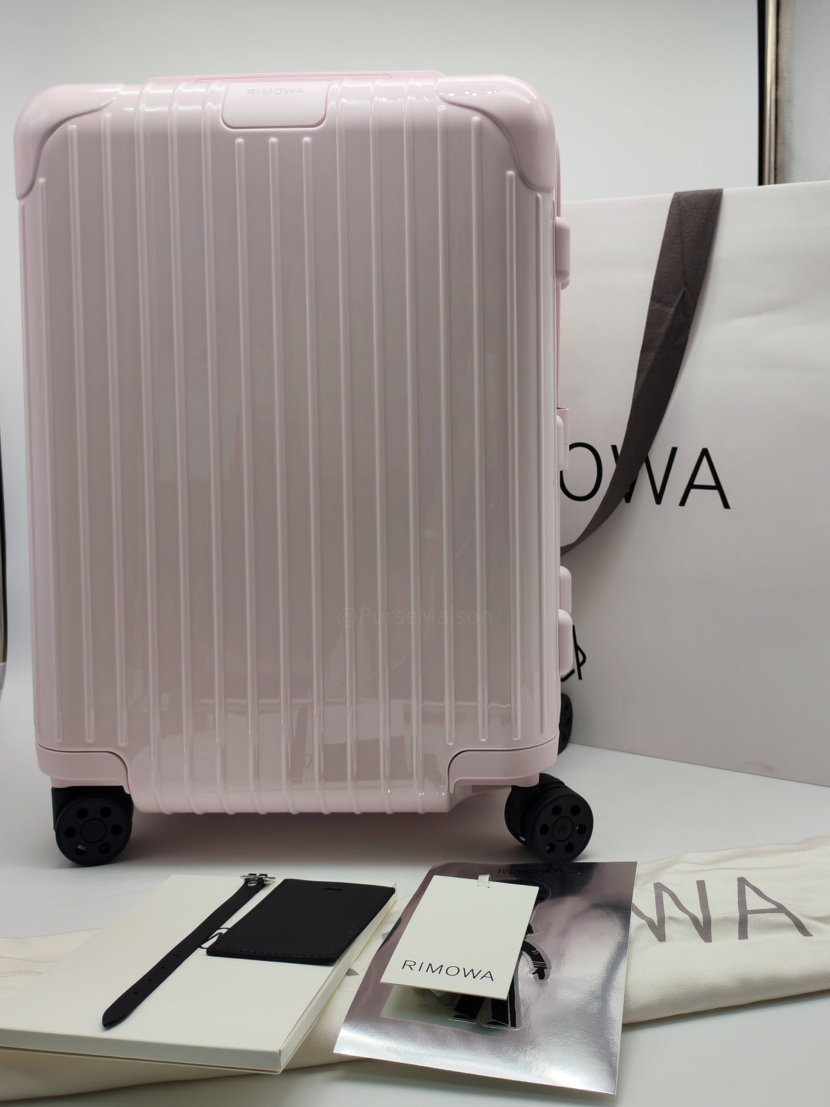 Rimowa Essential Check-In L in Gloss Ballerina Pink Luggage | Purse Maison Luxury Bags Shop
