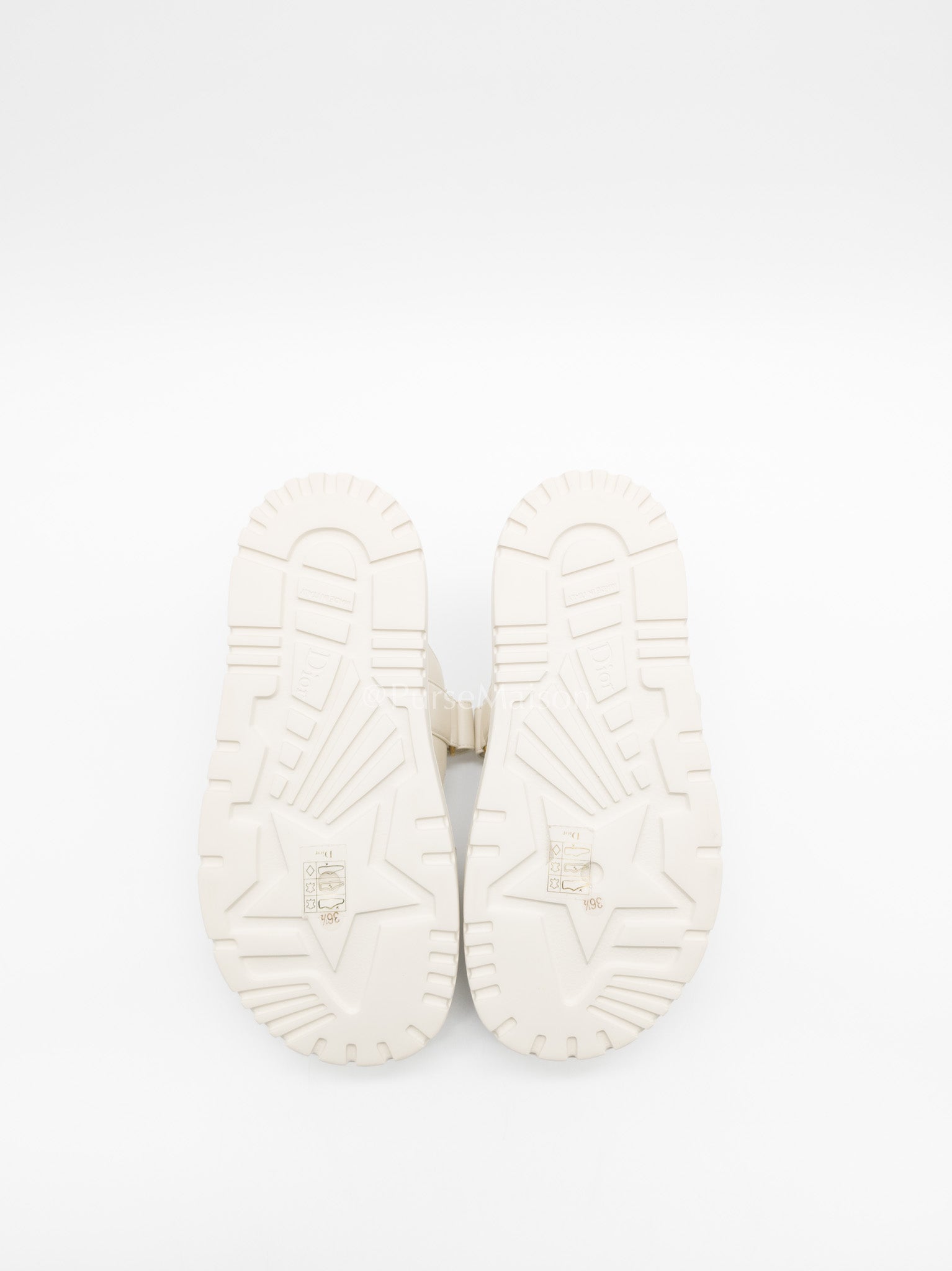 Christian Dior Dioract Sandals in White Lambskin Leather & Gold Hardware Size 36.5 EU (23.5cm)