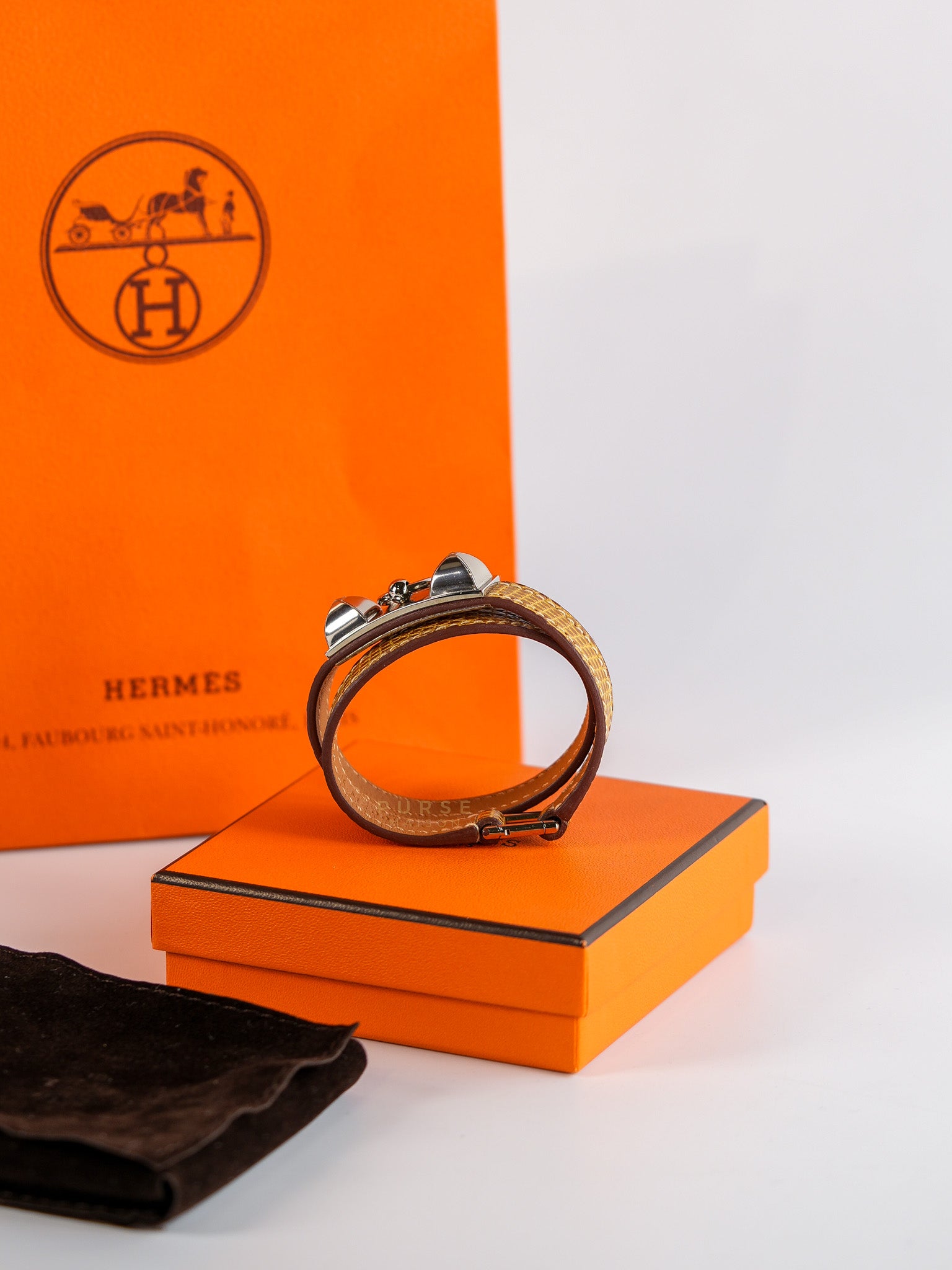 Rivale Double Tour Croc XS Bracelet Palladium Hardware Stamp X | Purse Maison Luxury Bags Shop