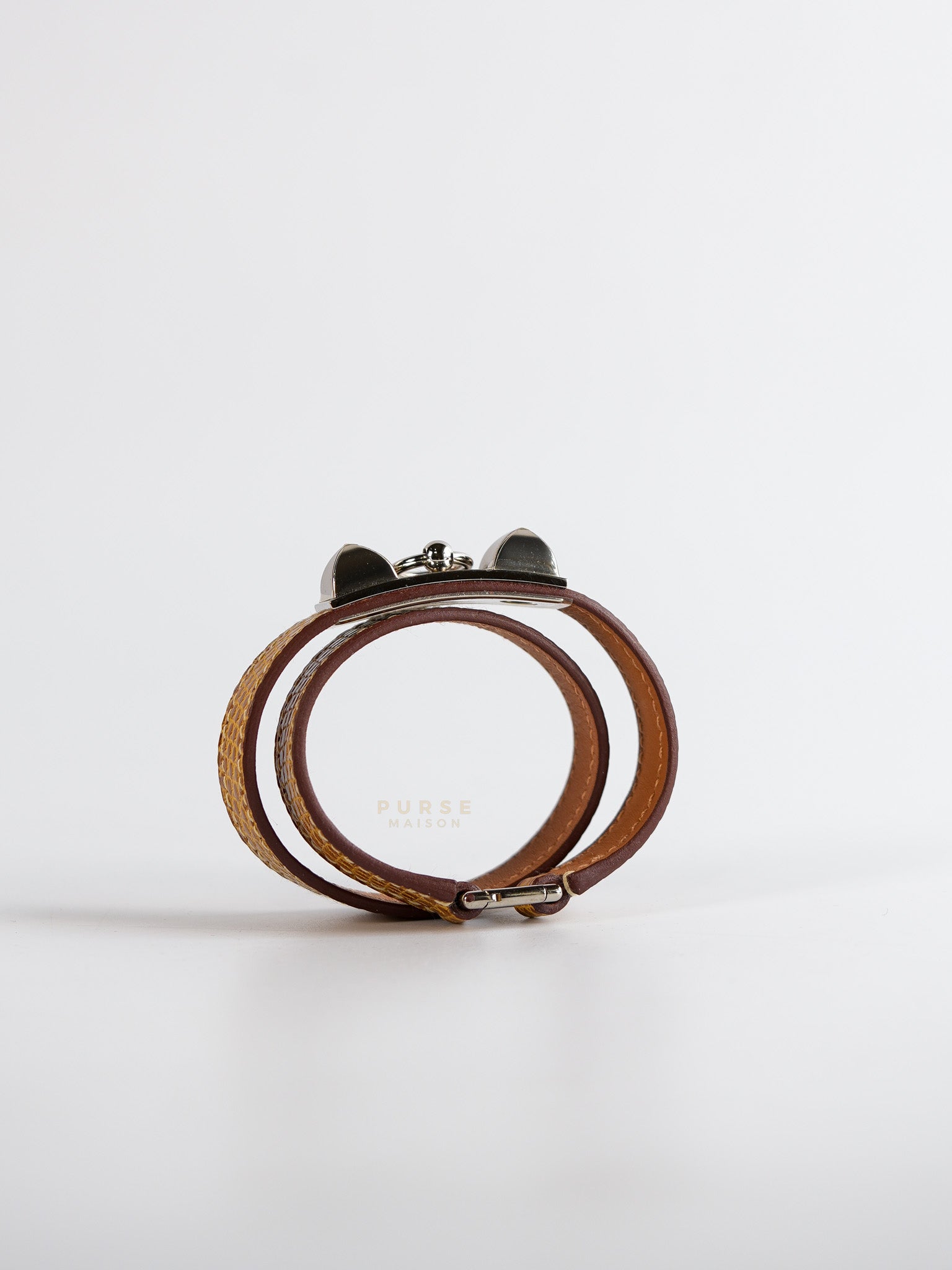 Rivale Double Tour Croc XS Bracelet Palladium Hardware Stamp X | Purse Maison Luxury Bags Shop