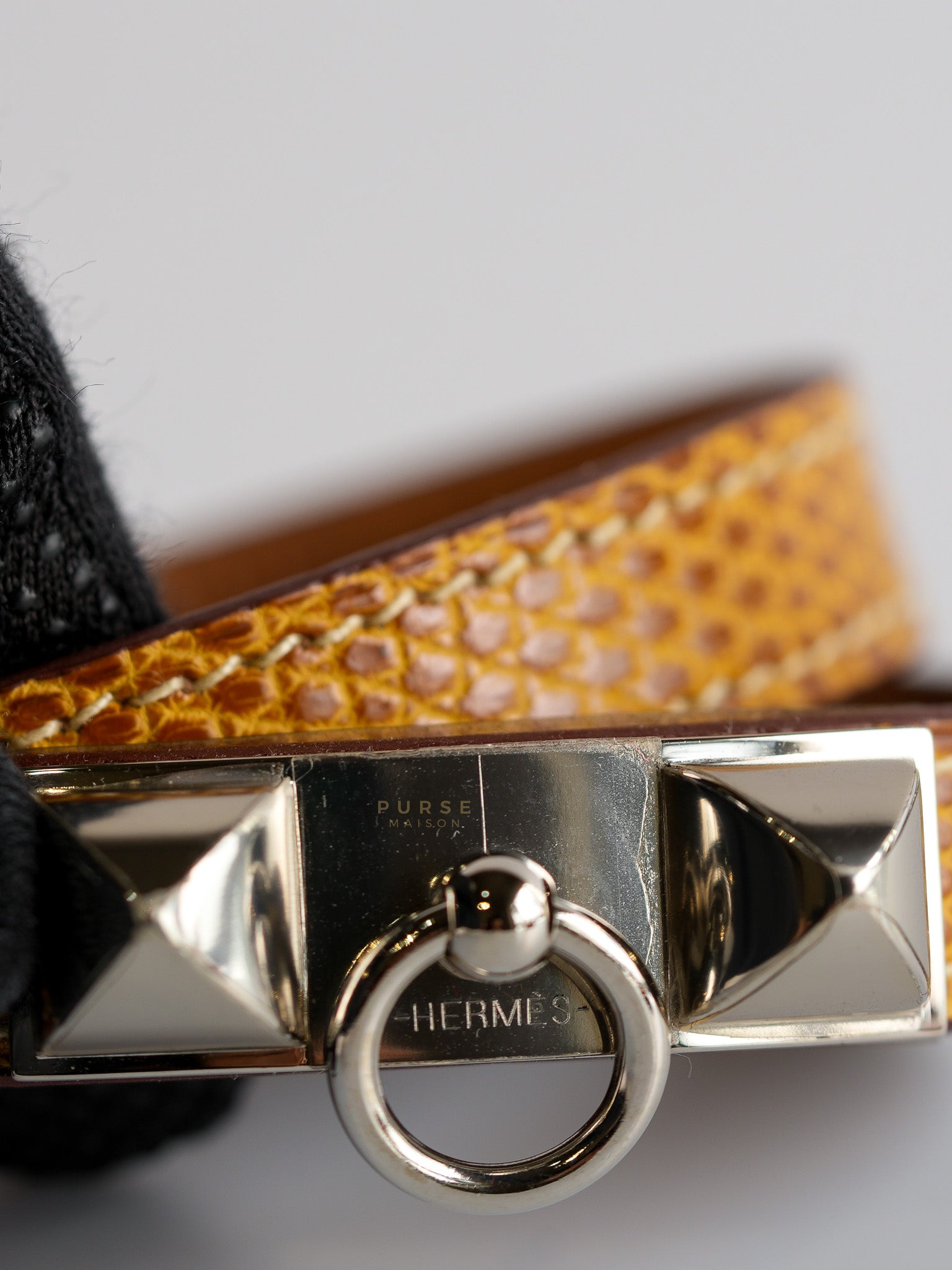 Rivale Double Tour Croc XS Bracelet Palladium Hardware Stamp X | Purse Maison Luxury Bags Shop