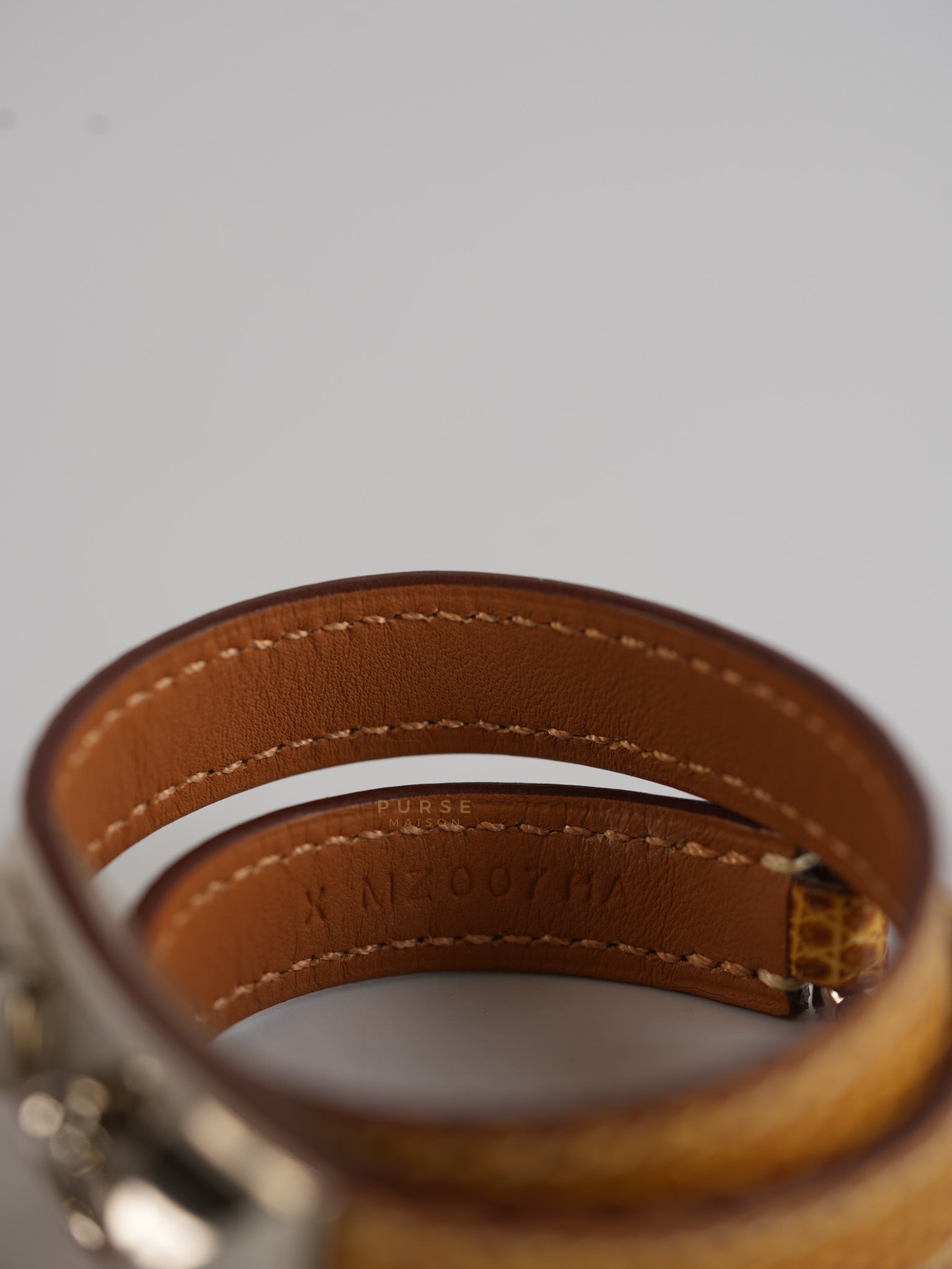 Rivale Double Tour Croc XS Bracelet Palladium Hardware Stamp X | Purse Maison Luxury Bags Shop