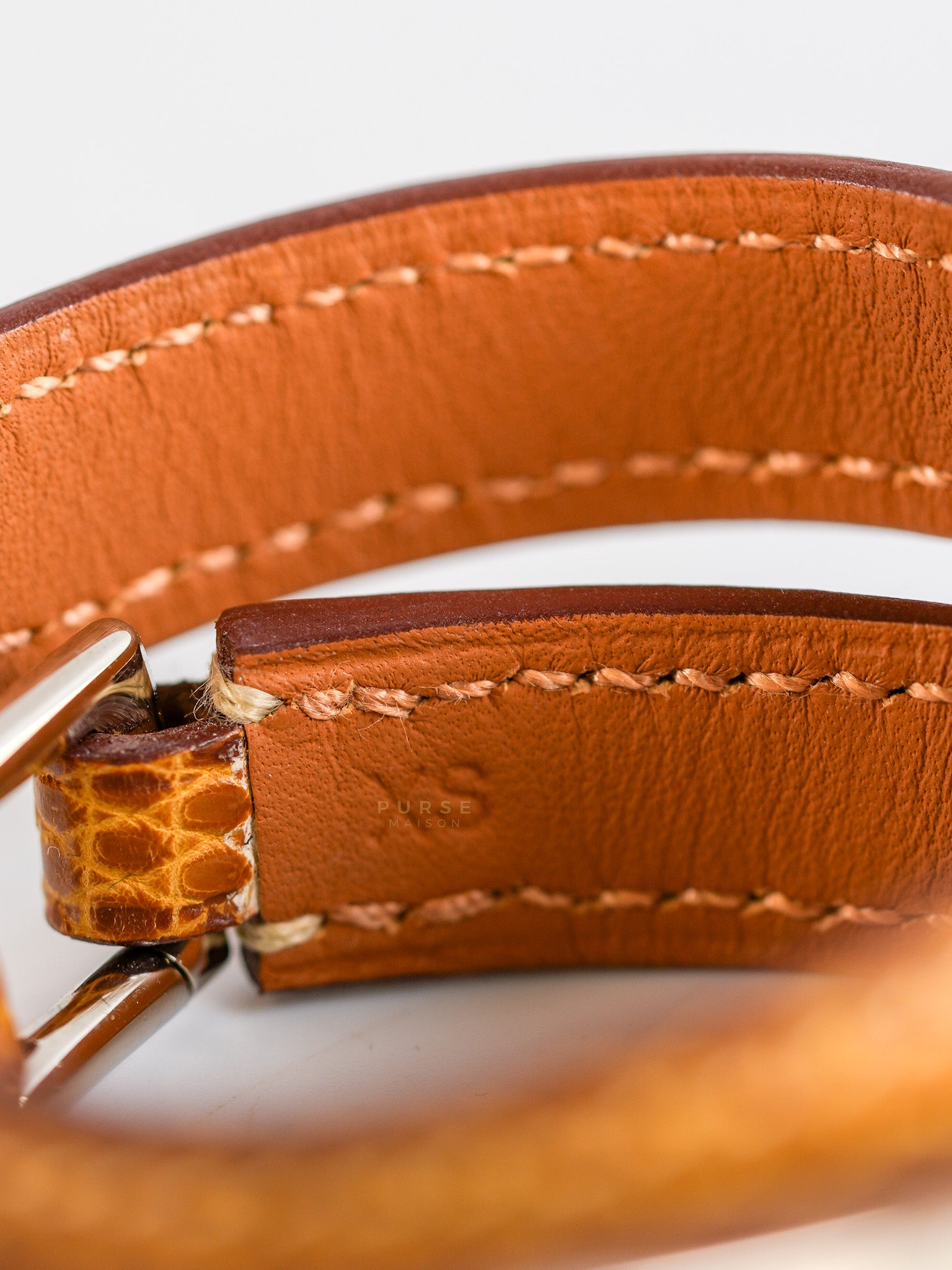 Rivale Double Tour Croc XS Bracelet Palladium Hardware Stamp X | Purse Maison Luxury Bags Shop