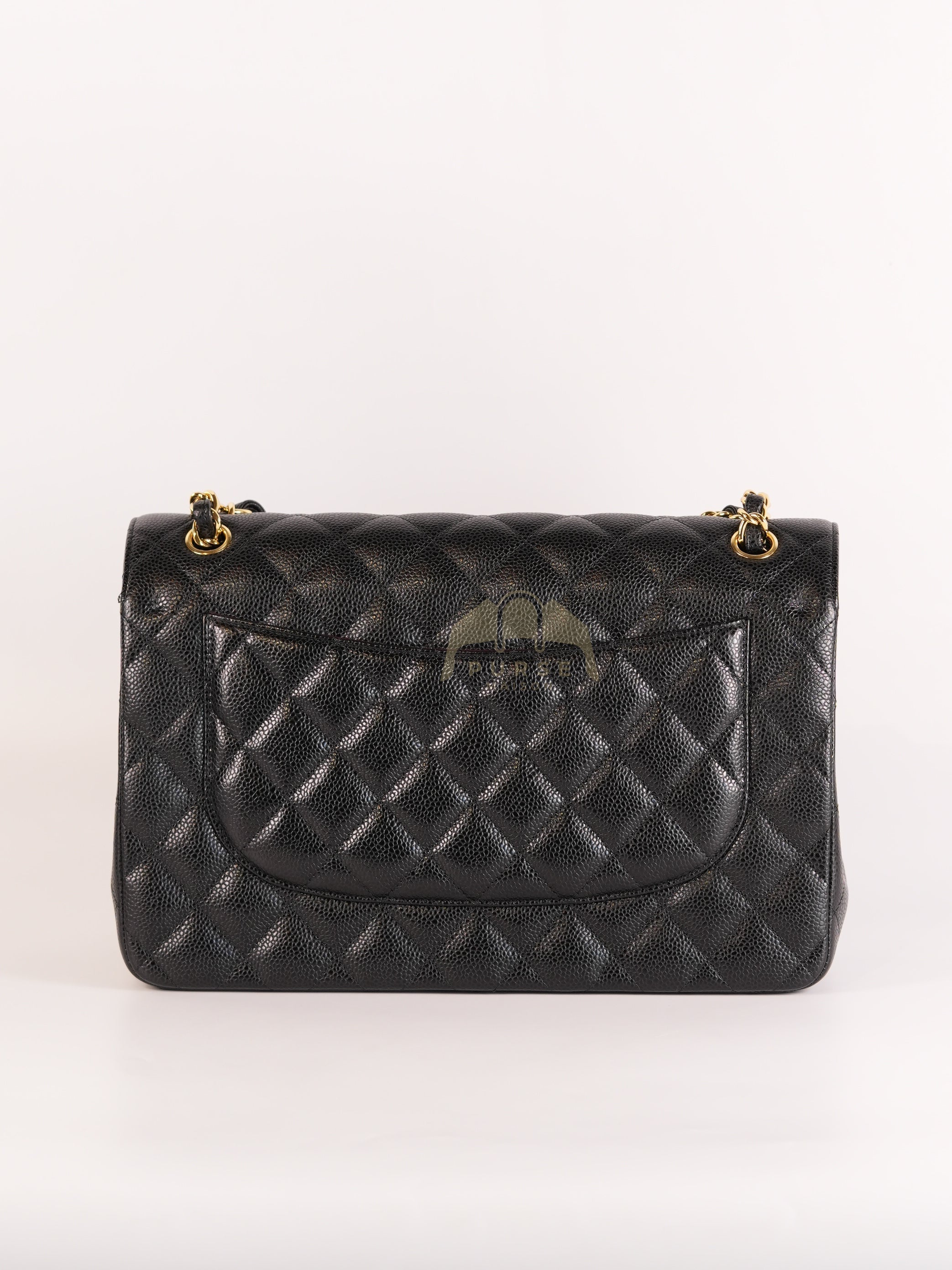 Classic Double Flap Jumbo in Black Caviar Leather Gold Hardware (Series 15)