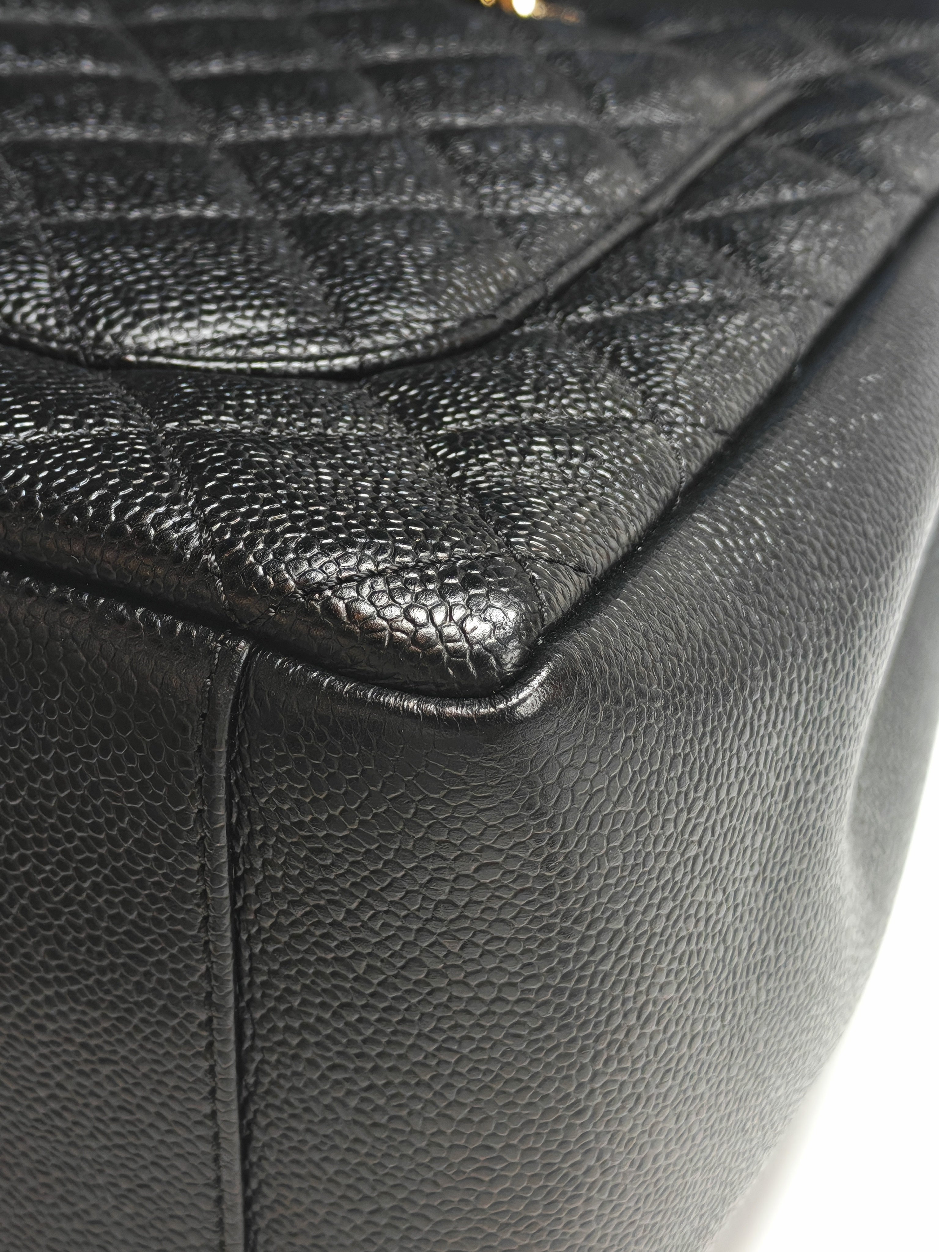 Chanel Grand Shopping Tote (GST) in Black Caviar Leather and Gold Hardware Series 18