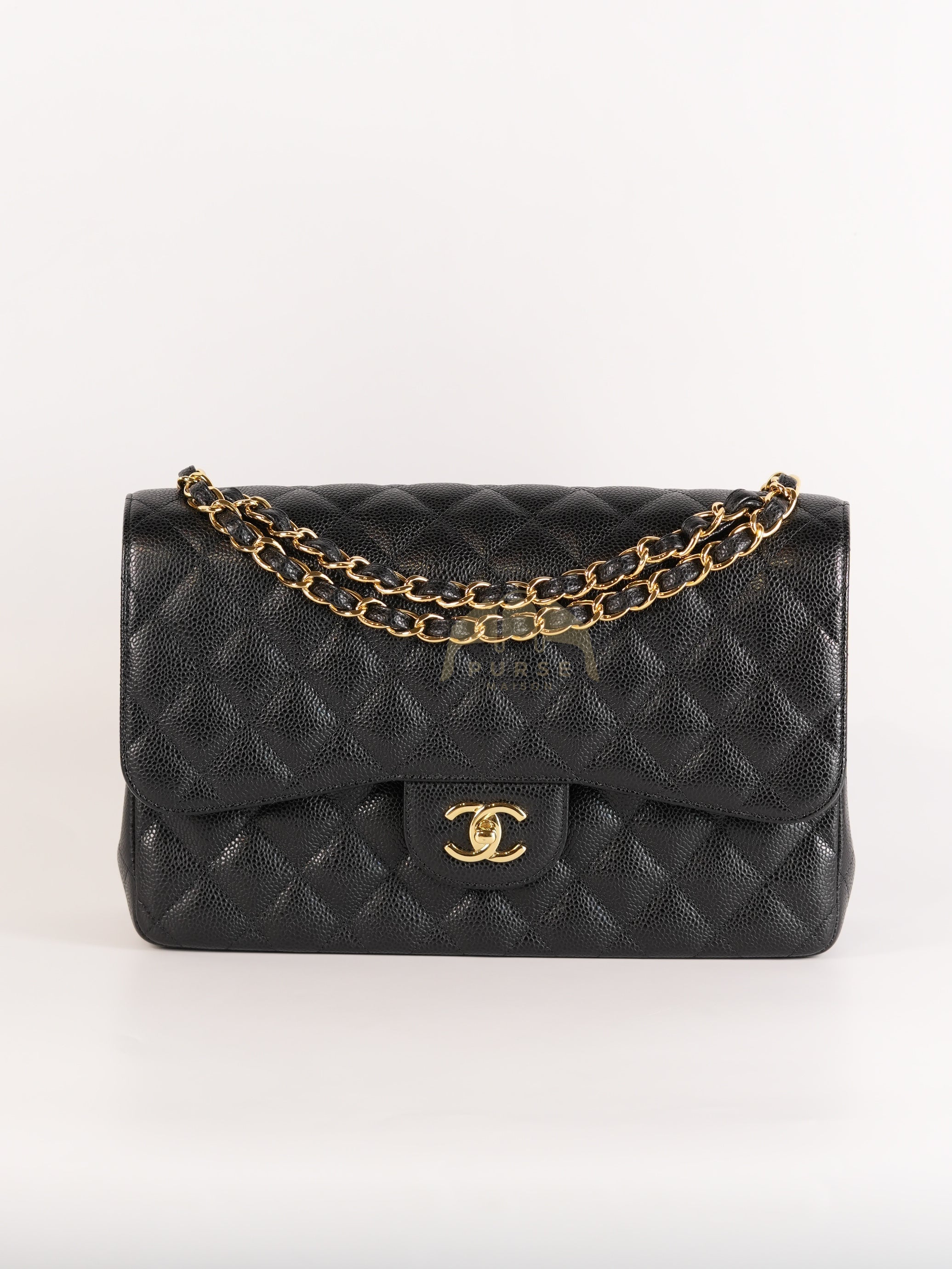 Classic Double Flap Jumbo in Black Caviar Leather Gold Hardware (Series 15)