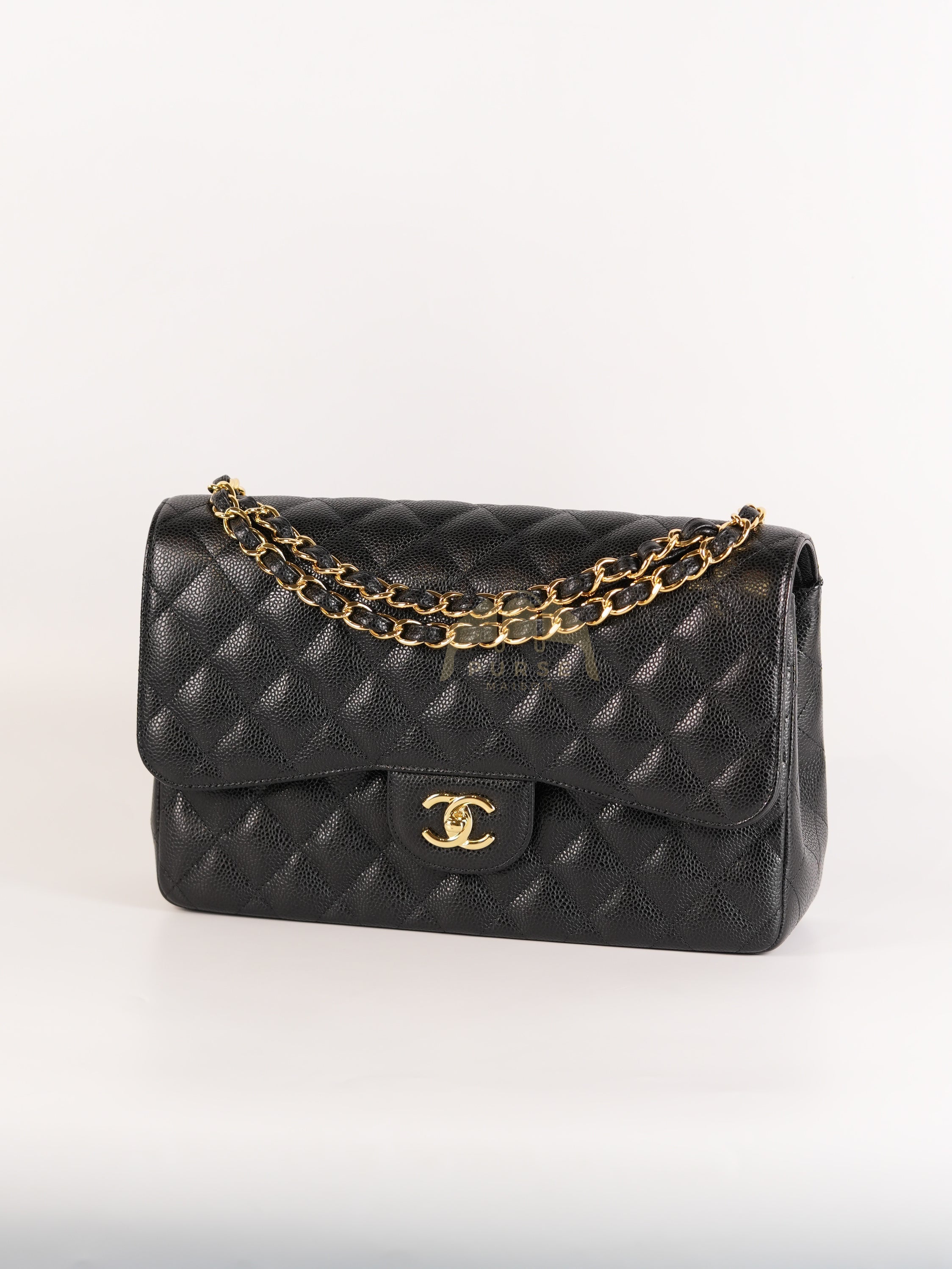 Classic Double Flap Jumbo in Black Caviar Leather Gold Hardware (Series 15)