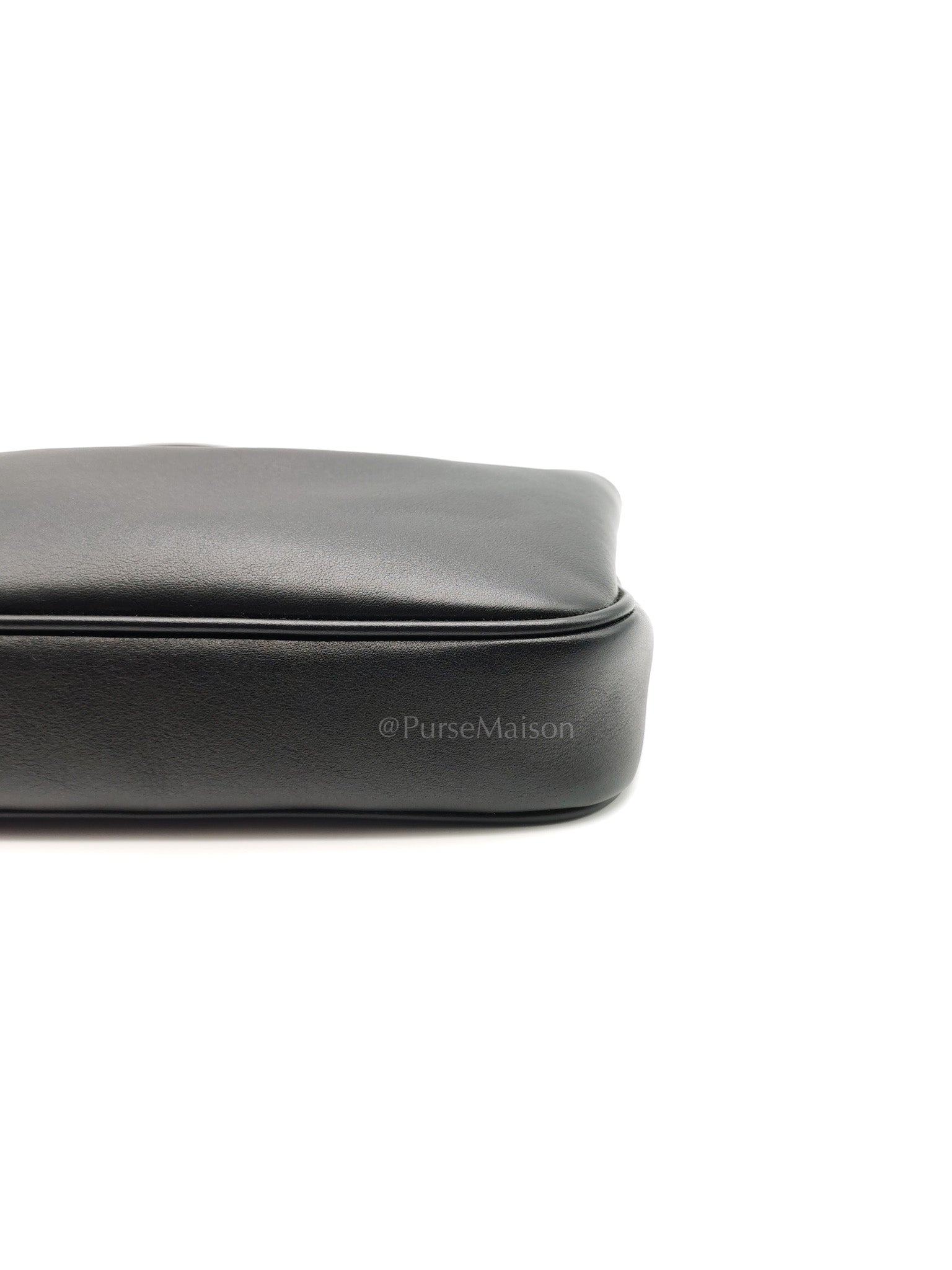 Rodeo Shoulder Bag in Black Calfskin Leather & Gold Hardware | Purse Maison Luxury Bags Shop