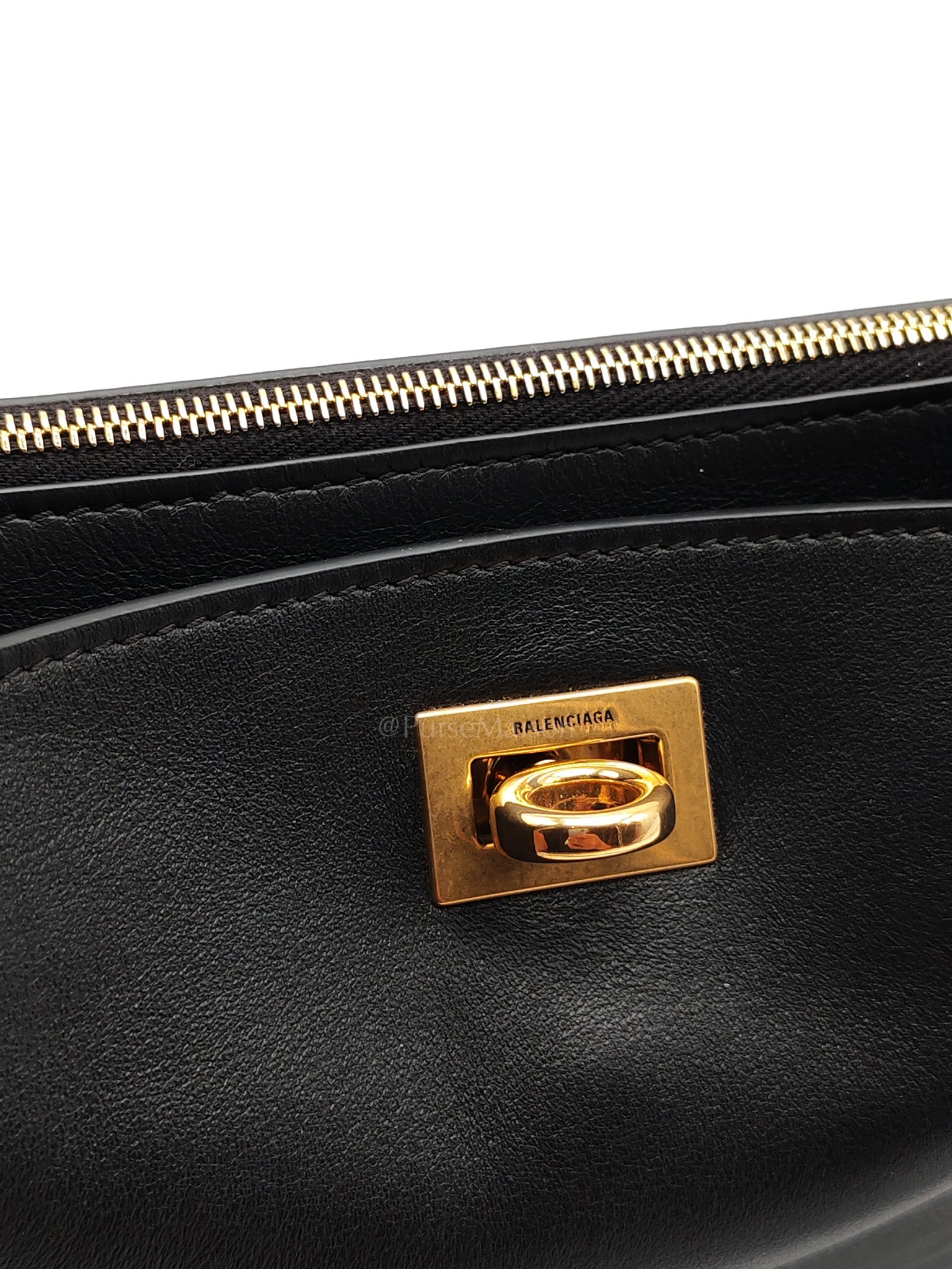 Rodeo Shoulder Bag in Black Calfskin Leather & Gold Hardware | Purse Maison Luxury Bags Shop