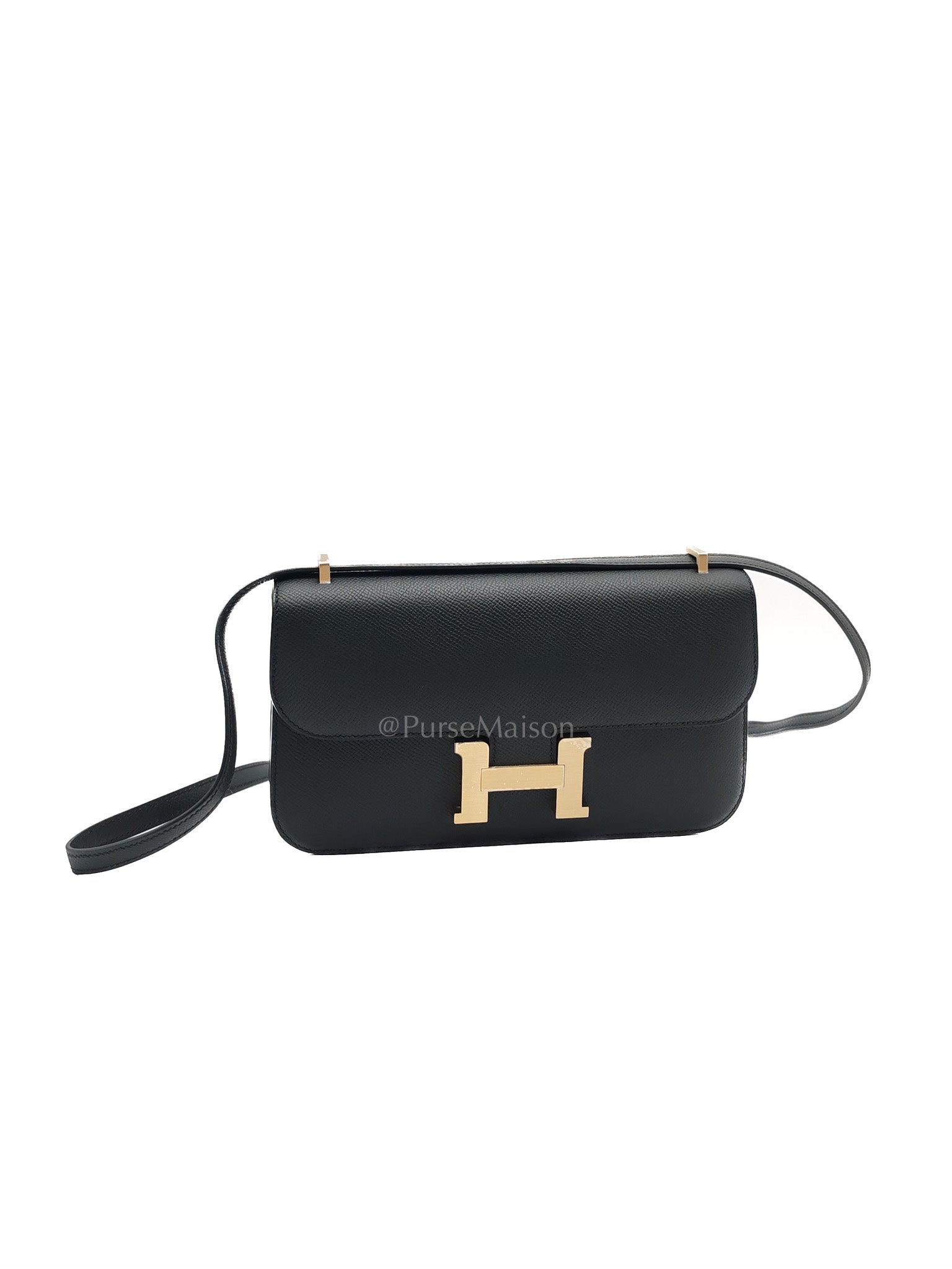 Constance Elan in Noir Epsom Leather Brushed Gold Hardware Stamp K(2025)