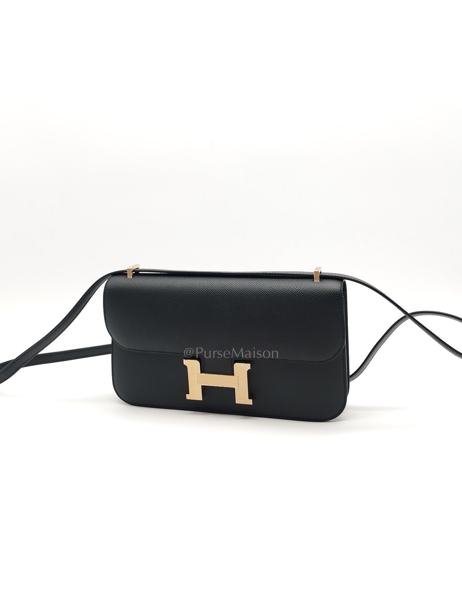 Constance Elan in Noir Epsom Leather Brushed Gold Hardware Stamp K(2025)