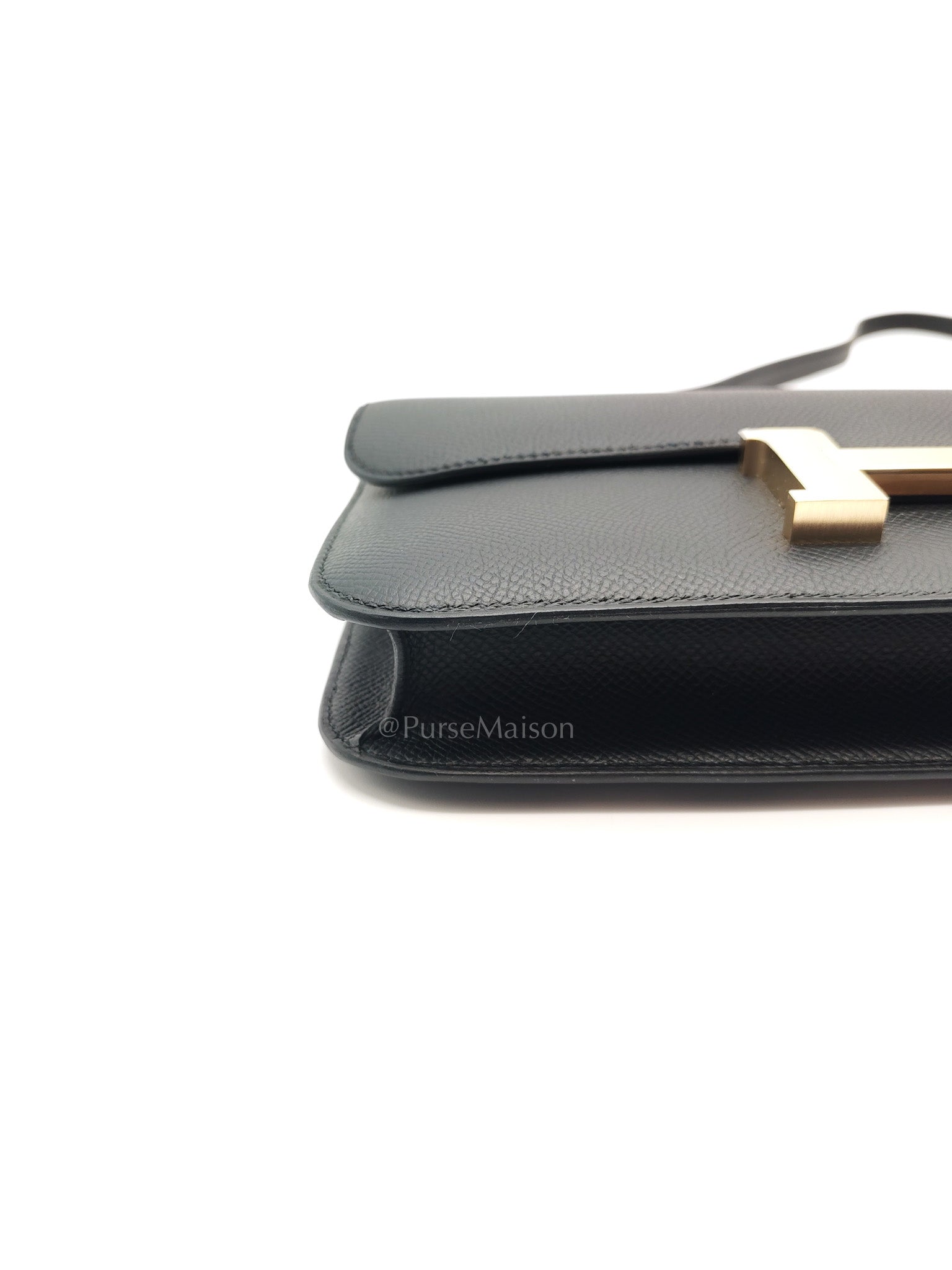 Constance Elan in Noir Epsom Leather Brushed Gold Hardware Stamp K(2025)