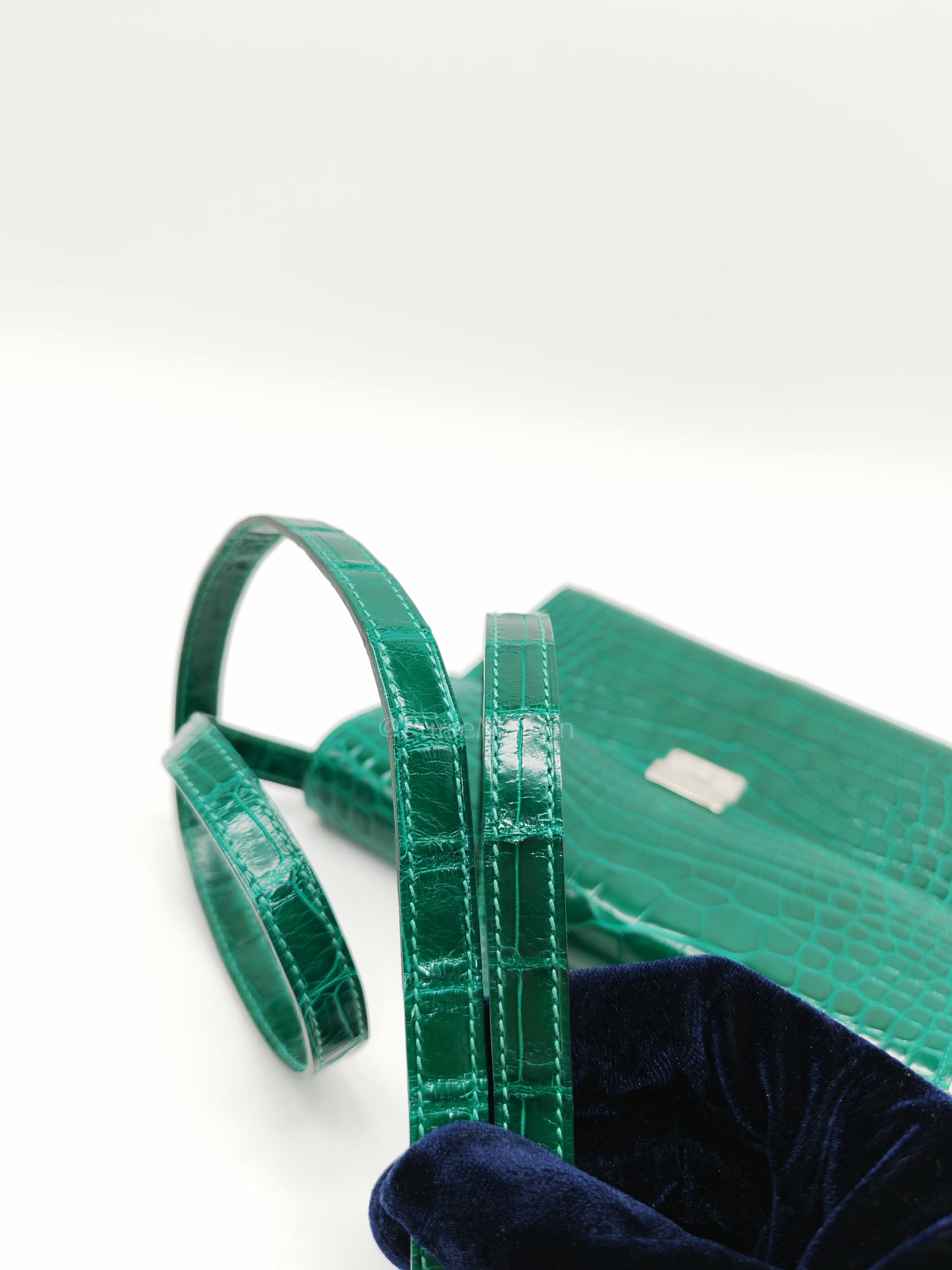 Clic 16 To Go in Green Shiny Alligator Palladium Hardware Stamp D(2019)