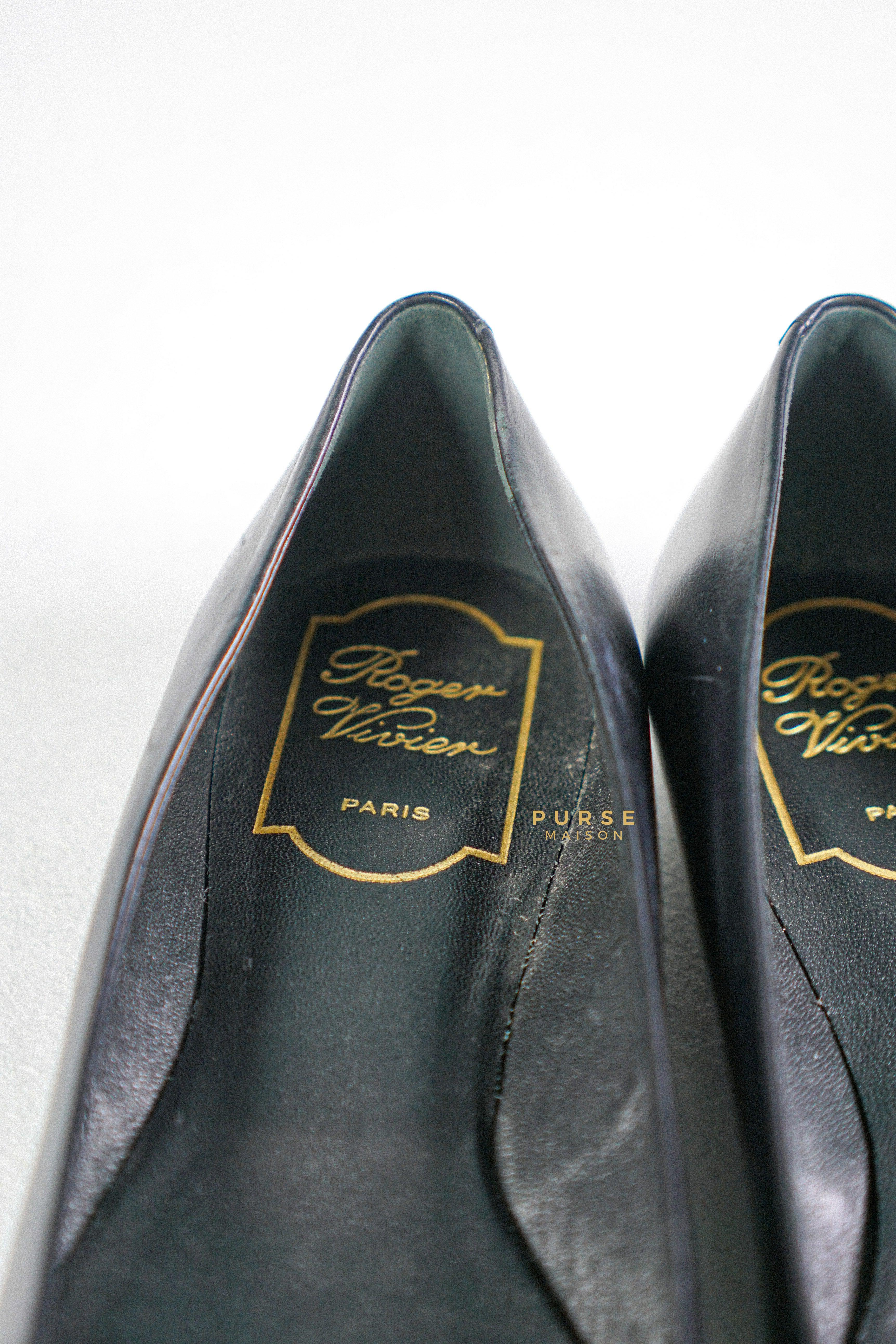 Roger Vivier Black Ballerine Belle Vivier Shoes Size 36.5 (24cm) | Purse Maison Luxury Bags Shop