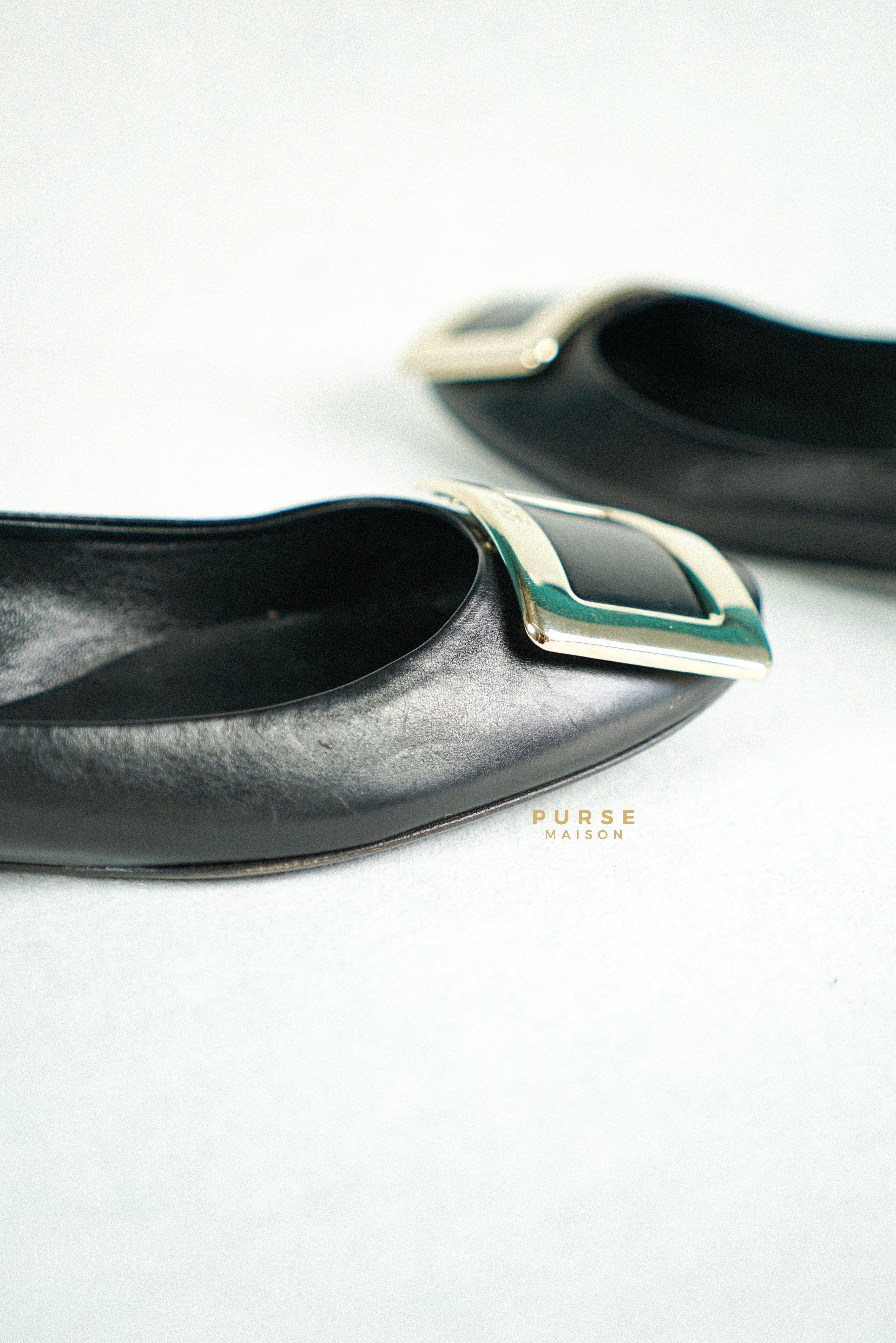Roger Vivier Black Ballerine Belle Vivier Shoes Size 36.5 (24cm) | Purse Maison Luxury Bags Shop