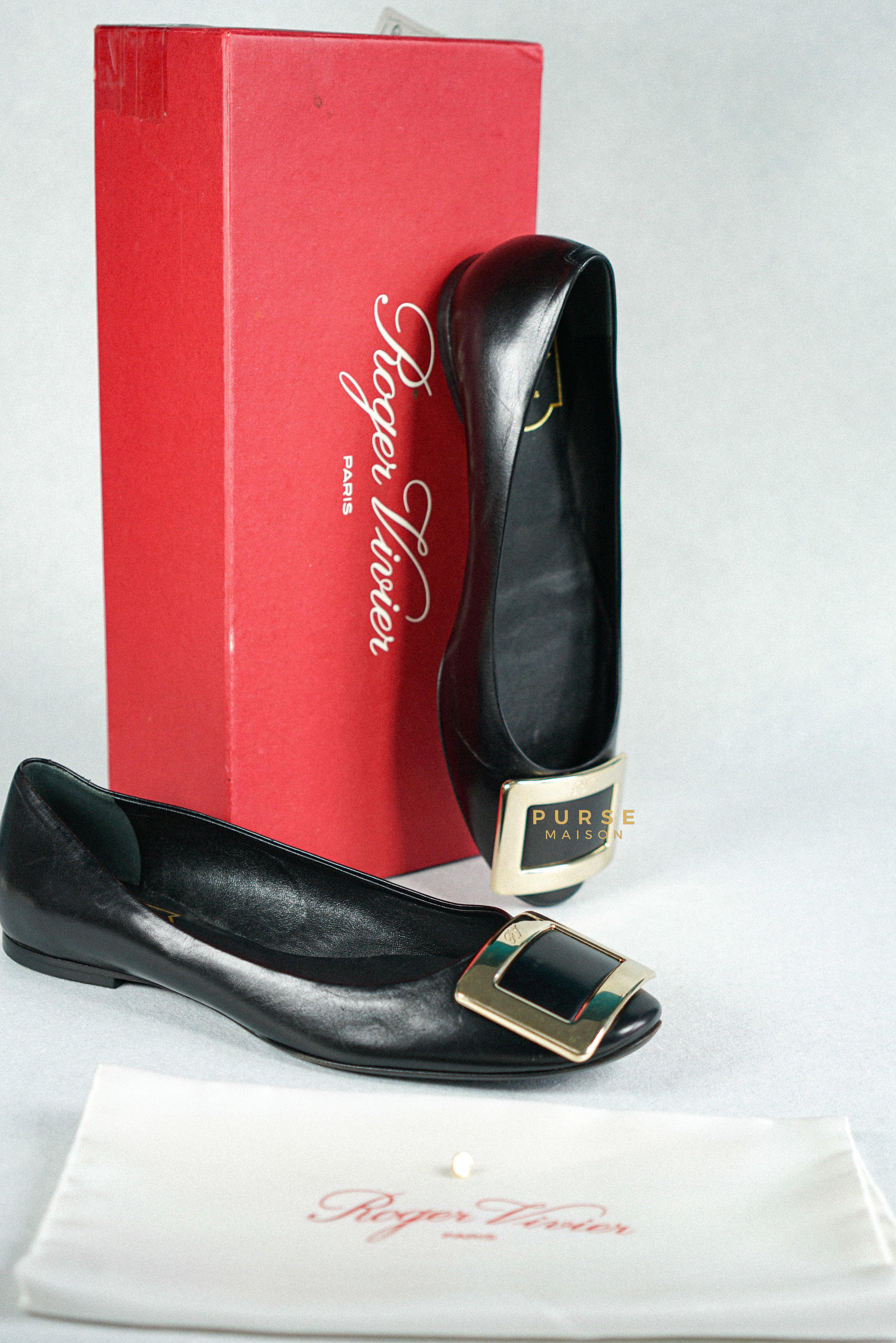 Roger Vivier Black Ballerine Belle Vivier Shoes Size 36.5 (24cm) | Purse Maison Luxury Bags Shop